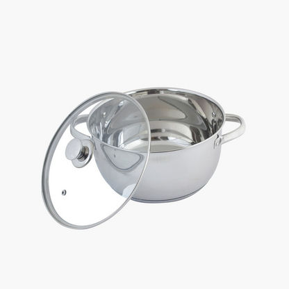 Stilo Stainless Steel Induction Casserole with Glass Lid - 3.1 L