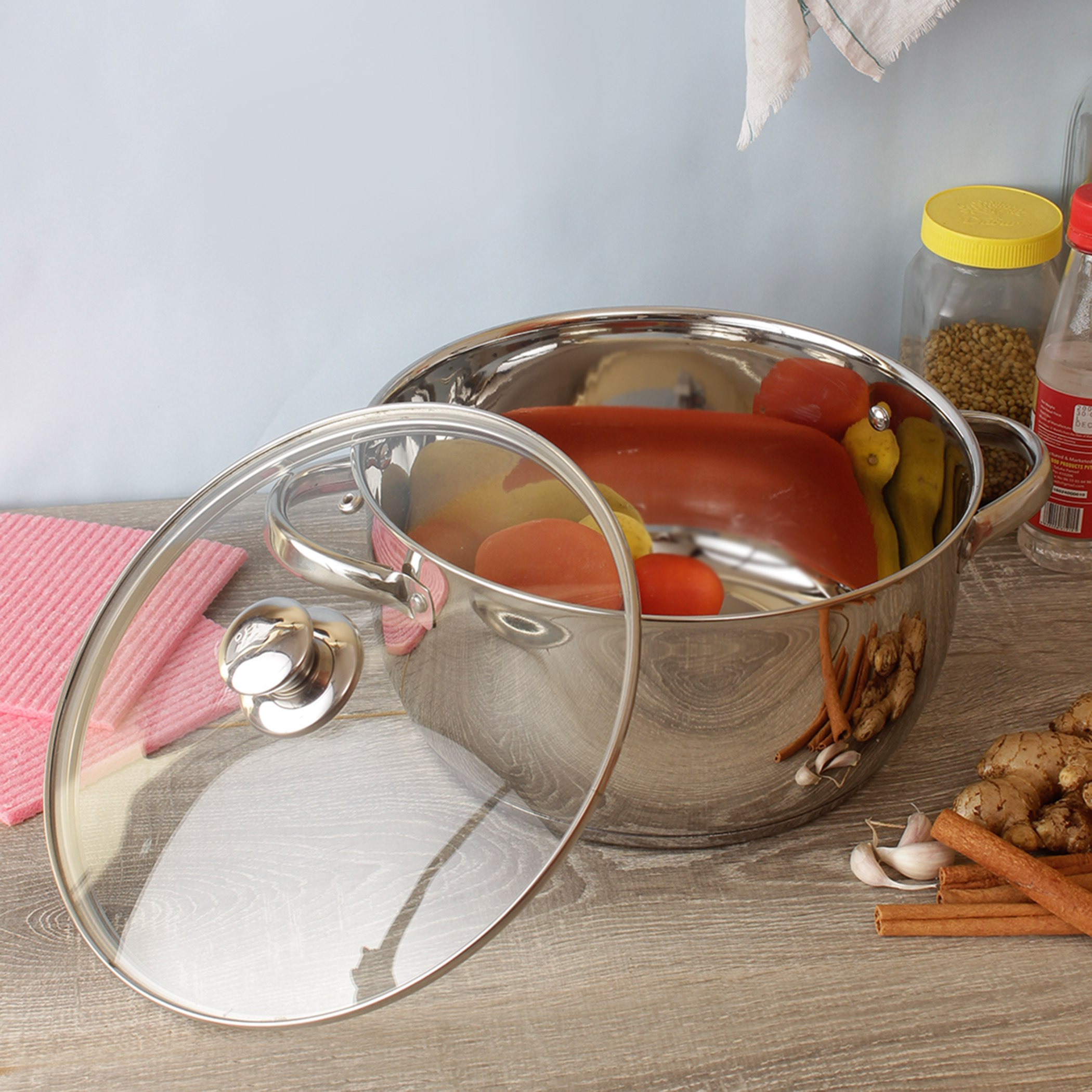 Stilo Stainless Steel Induction Casserole with Glass Lid - 5 L-hbxkitchen-kitchenware-foodpreparation-image-1