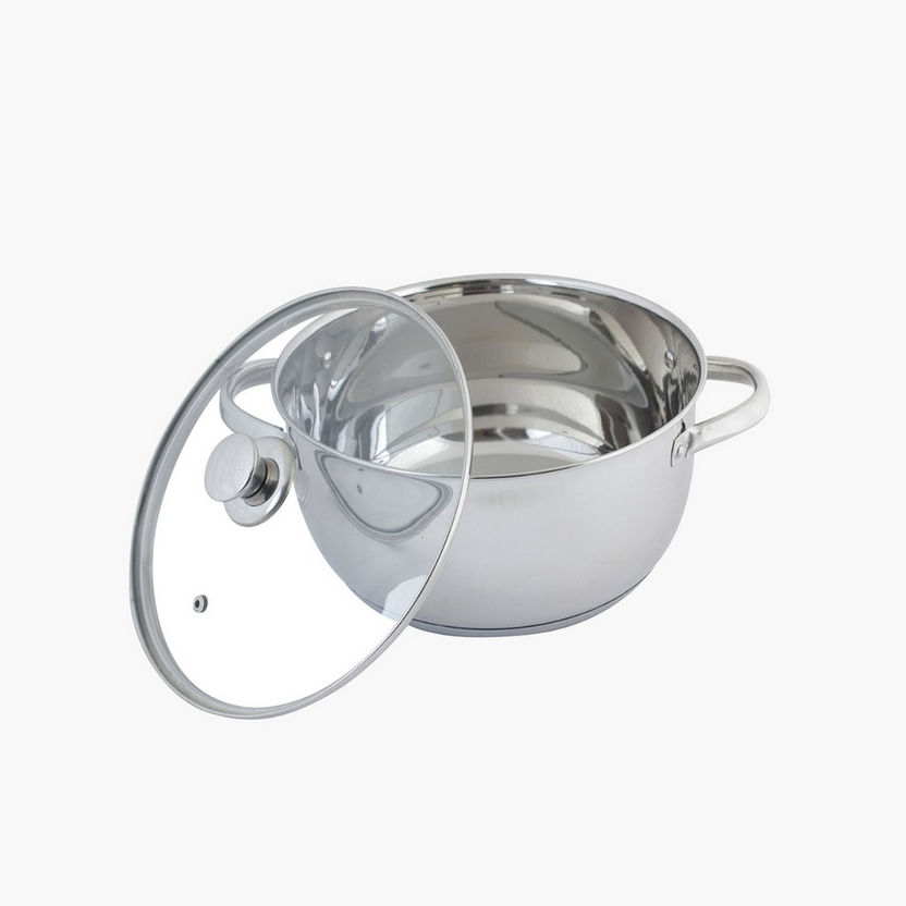 Stilo Stainless Steel Casserole with Induction Bottom and Glass Lid - 6.2 L-Food Preparation-image-2
