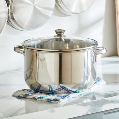 Stilo Stainless Steel Induction Casserole with Glass Lid - 10 L