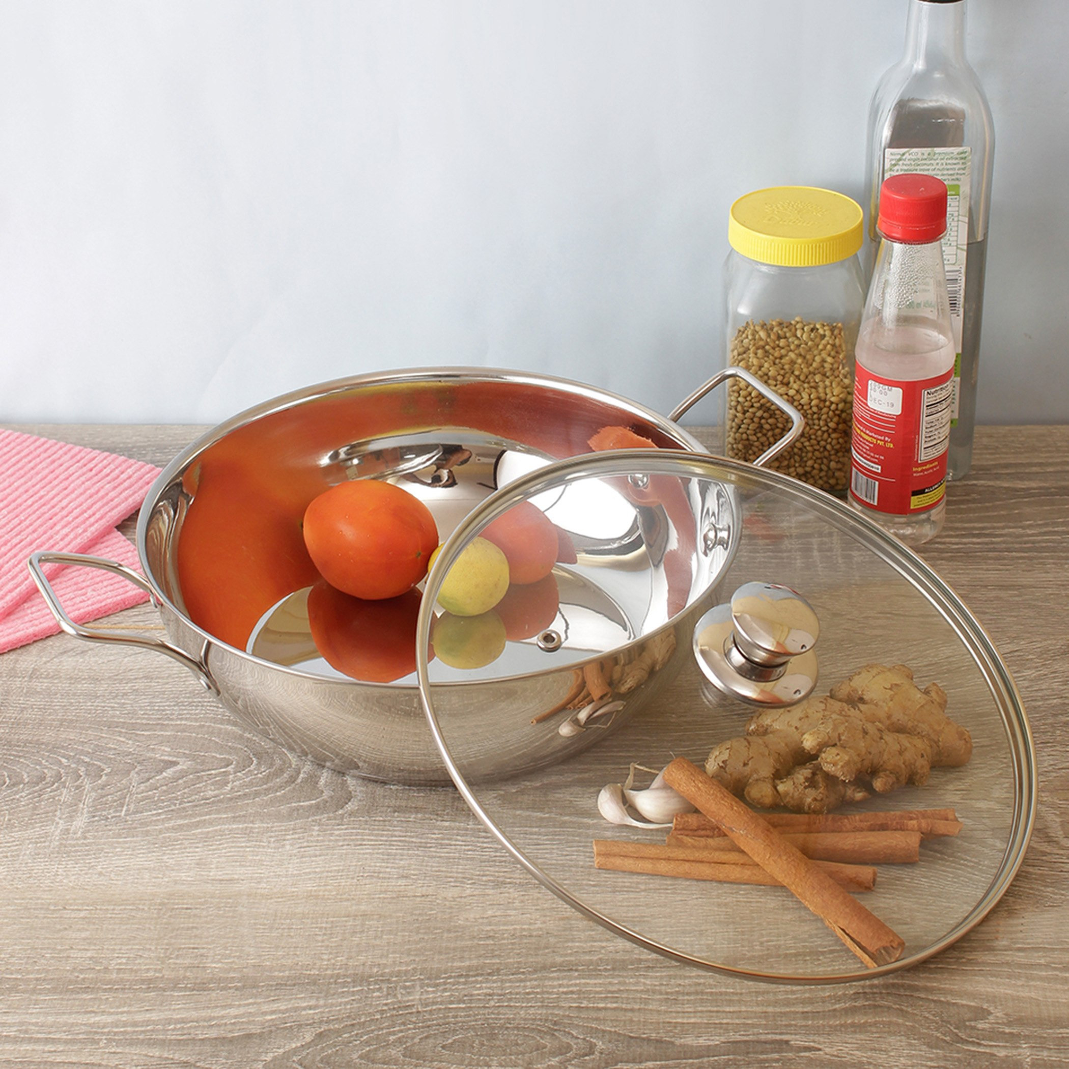 مقلاة حث ستانلس ستيل بغطاء زجاج من ستيلو - 3 لتر-hbxkitchen-kitchenware-foodpreparation-image-1