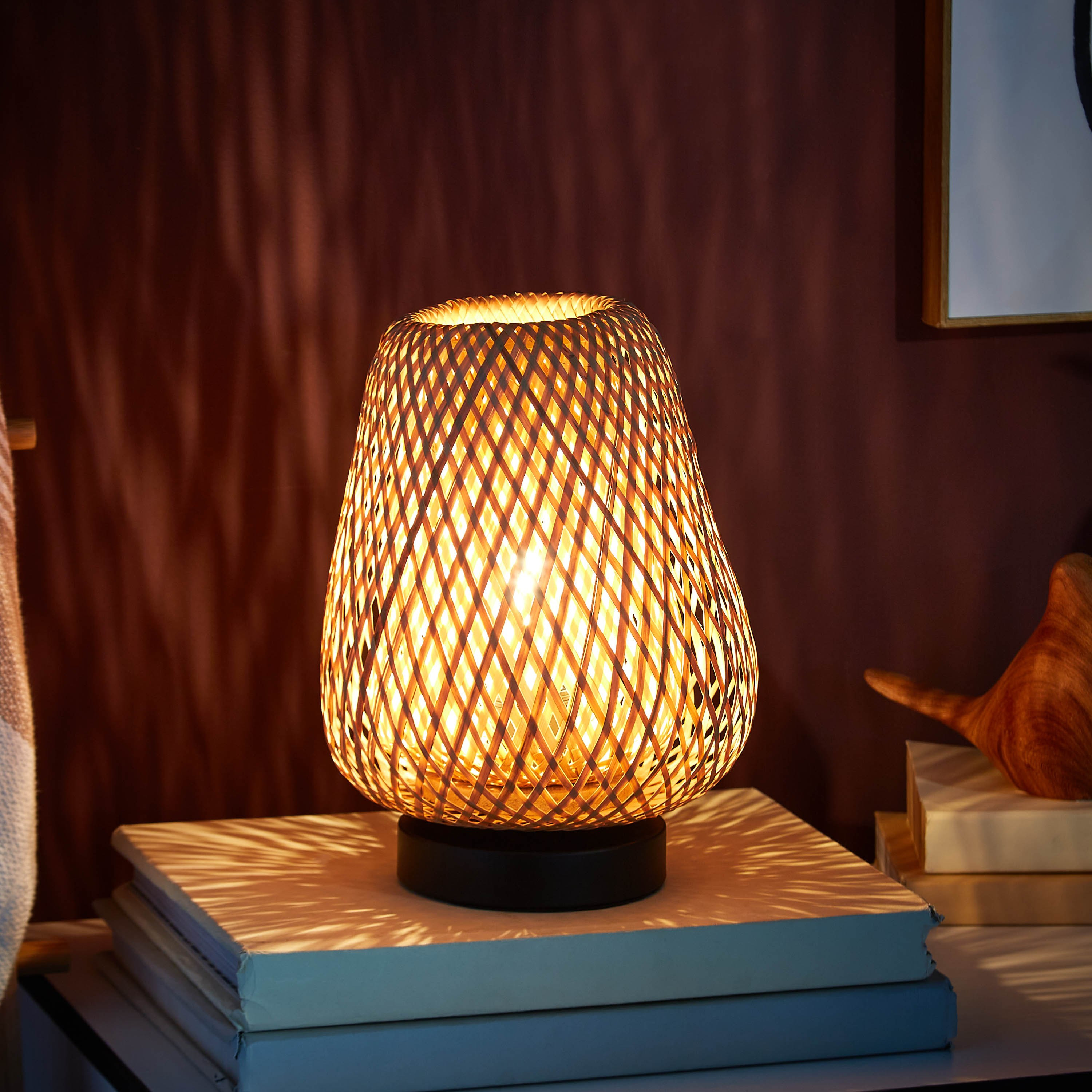 مصباح طاولة خيزران من ويفز - 20 سم-hbxlivingroom-lighting-tablelamps-image-2