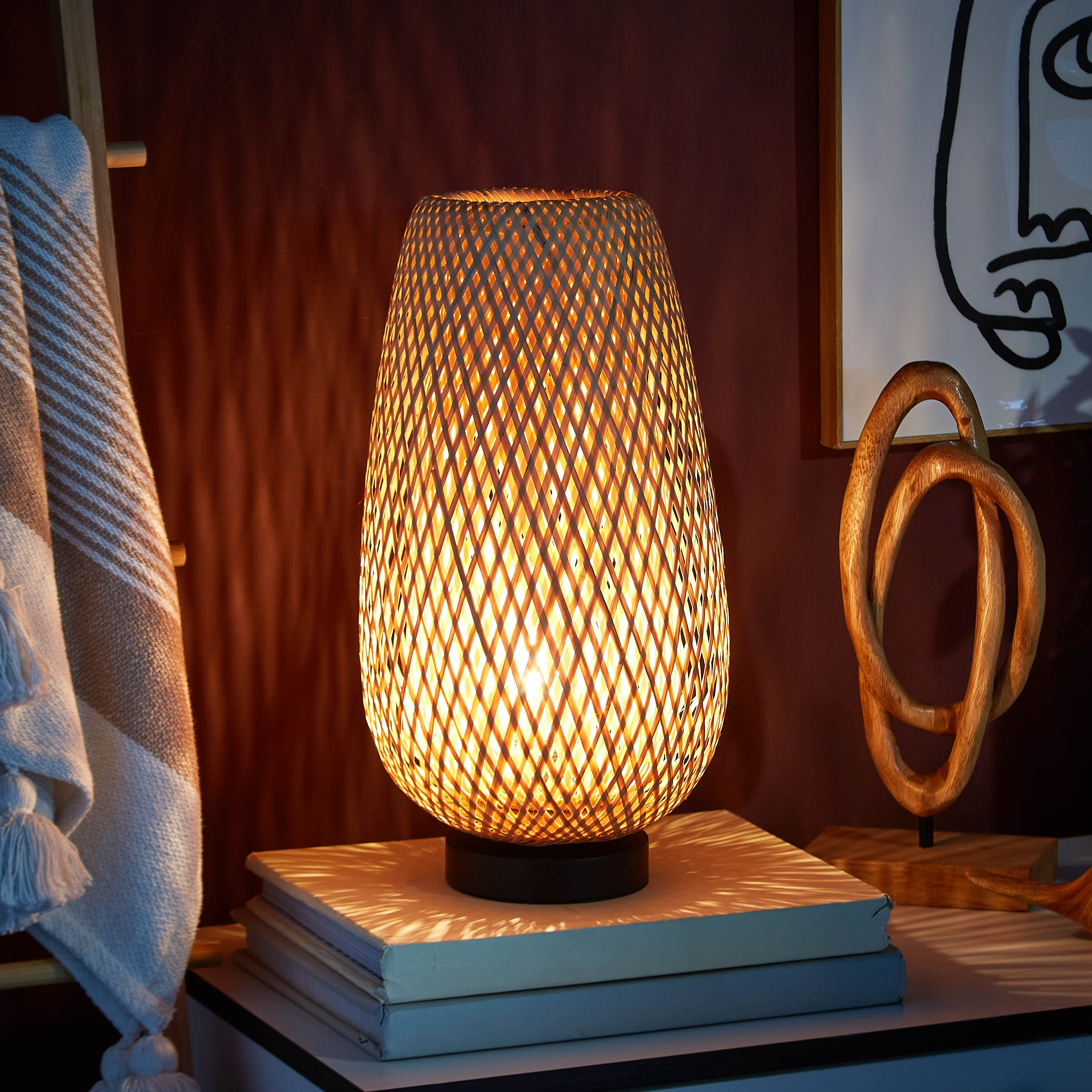 مصباح طاولة خيزران من ويفز - 45 سم-hbxlivingroom-lighting-tablelamps-image-2