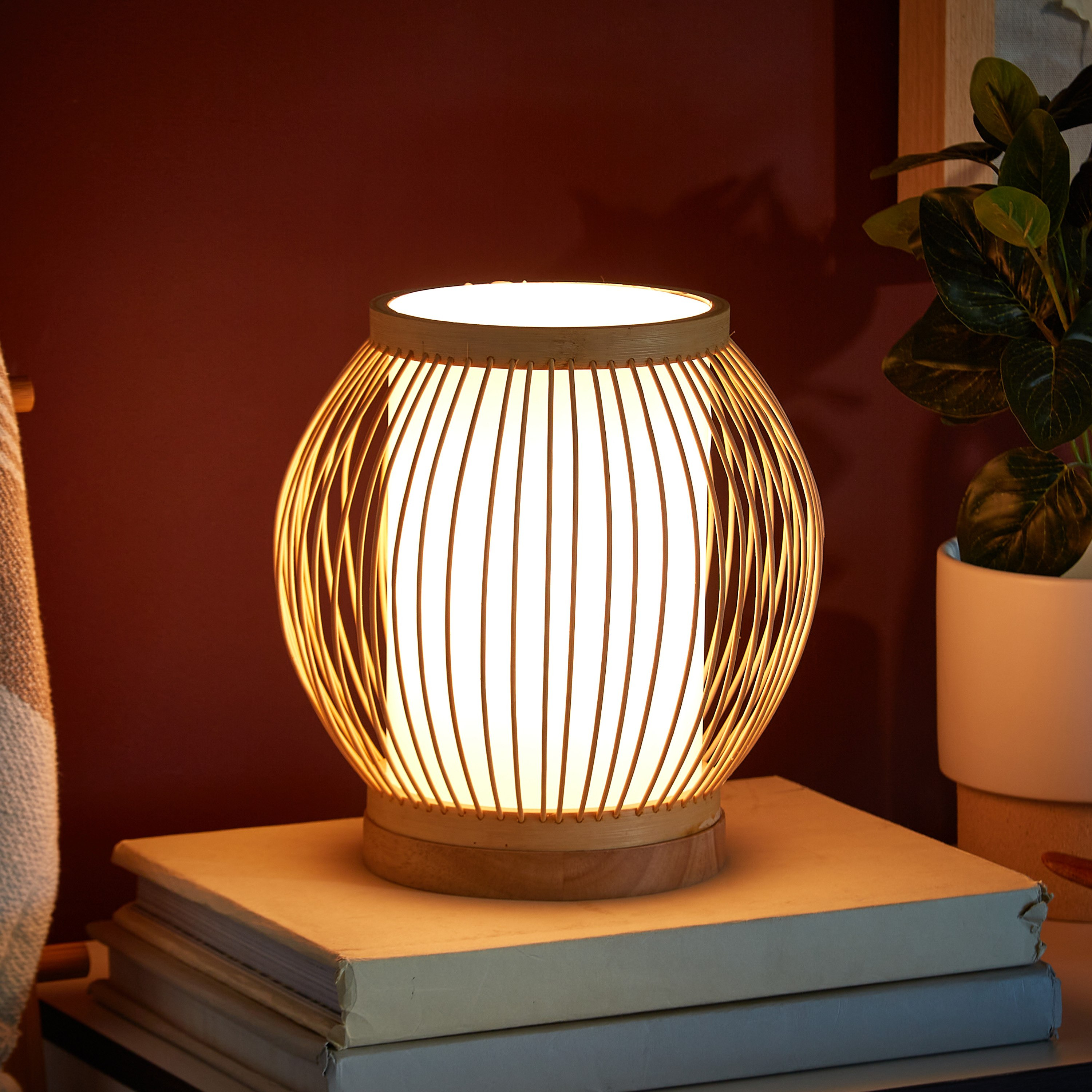مصباح طاولة خيزران من ويفز - 25 سم-hbxlivingroom-lighting-tablelamps-image-2