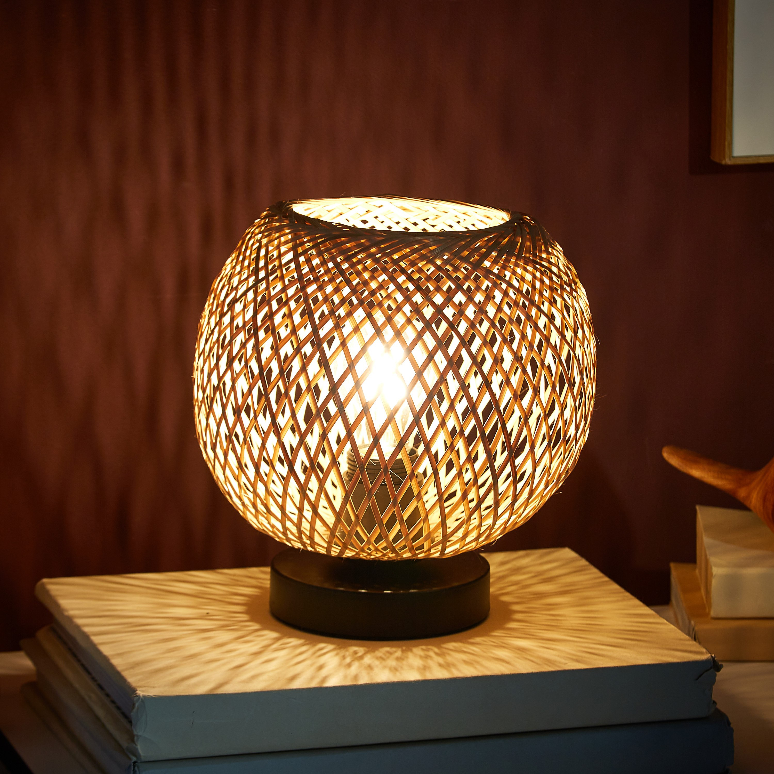 مصباح طاولة خيزران من ويفز - 23 سم-hbxlivingroom-lighting-tablelamps-image-2