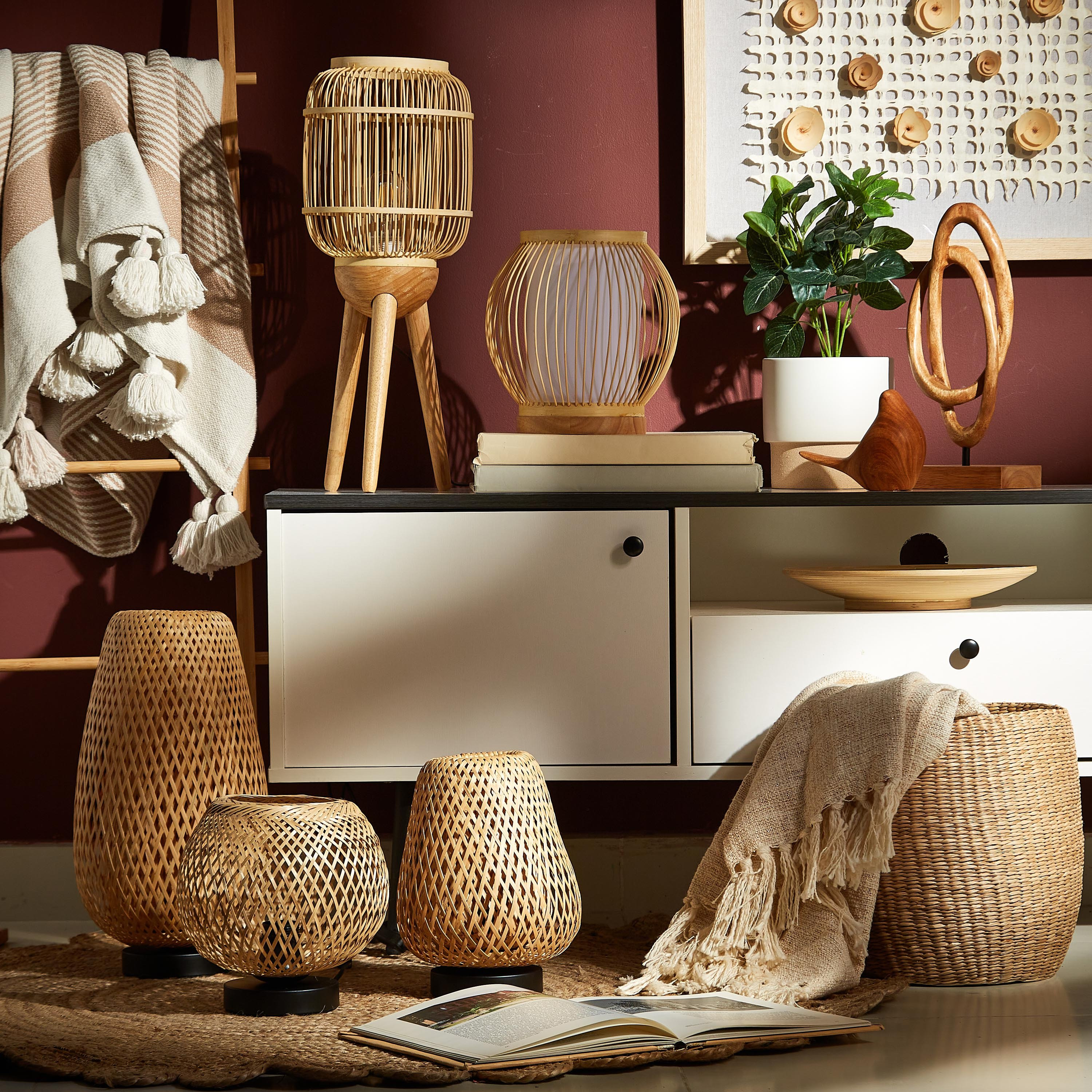 مصباح طاولة خيزران من ويفز - 23 سم-hbxlivingroom-lighting-tablelamps-image-5
