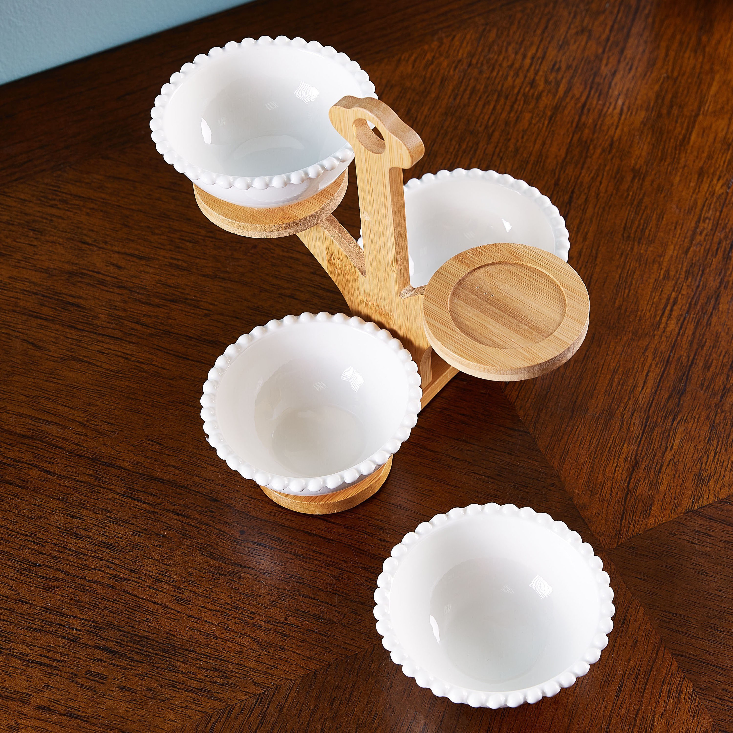 طقم أوعية تقديم بطابقين وحامل خشبي من أوكايجن-hbxdecorandfurnishings-tabletop-serveware-image-2