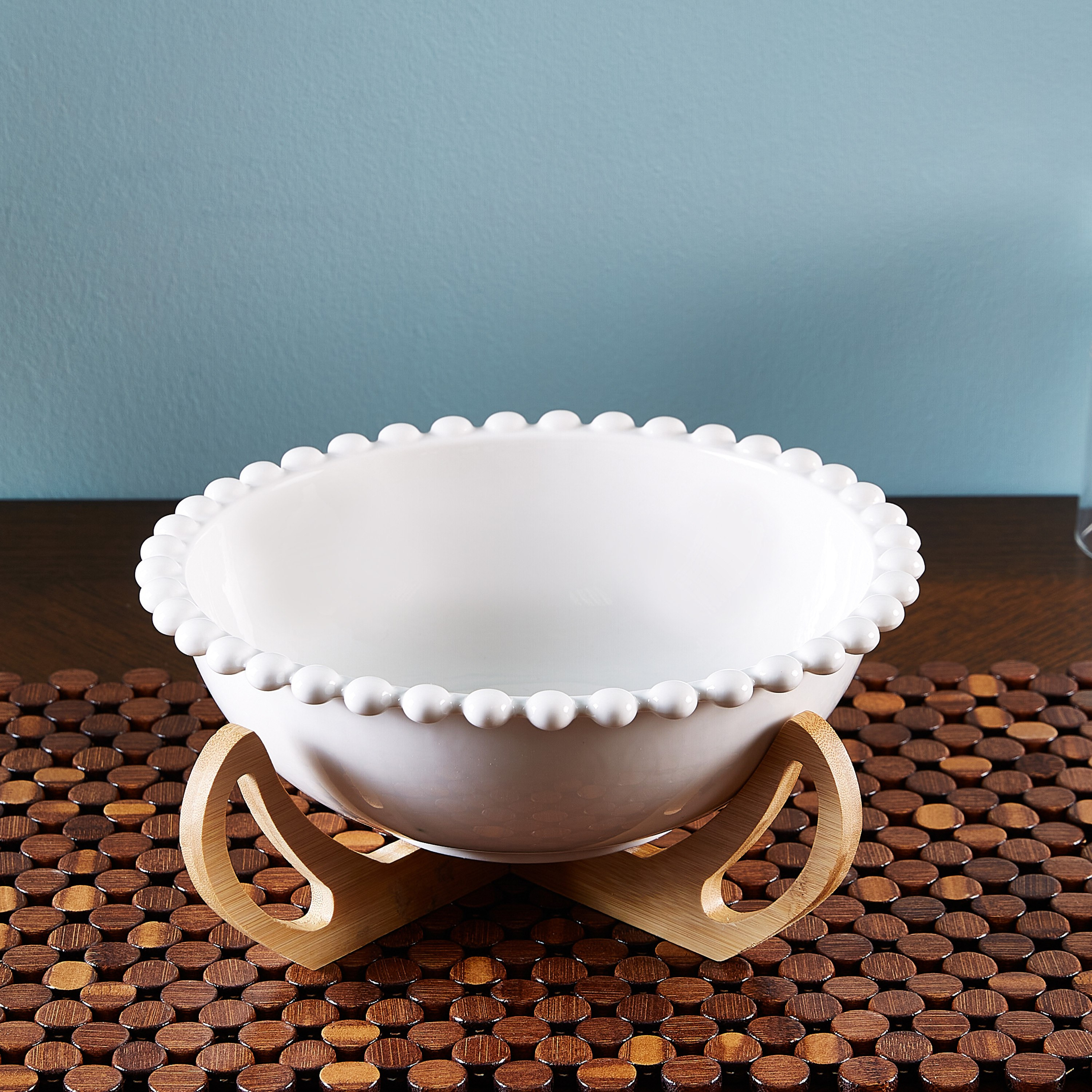 وعاء تقديم بحامل خشبي من أوكايجن - 10 سم-hbxdecorandfurnishings-tabletop-serveware-image-1