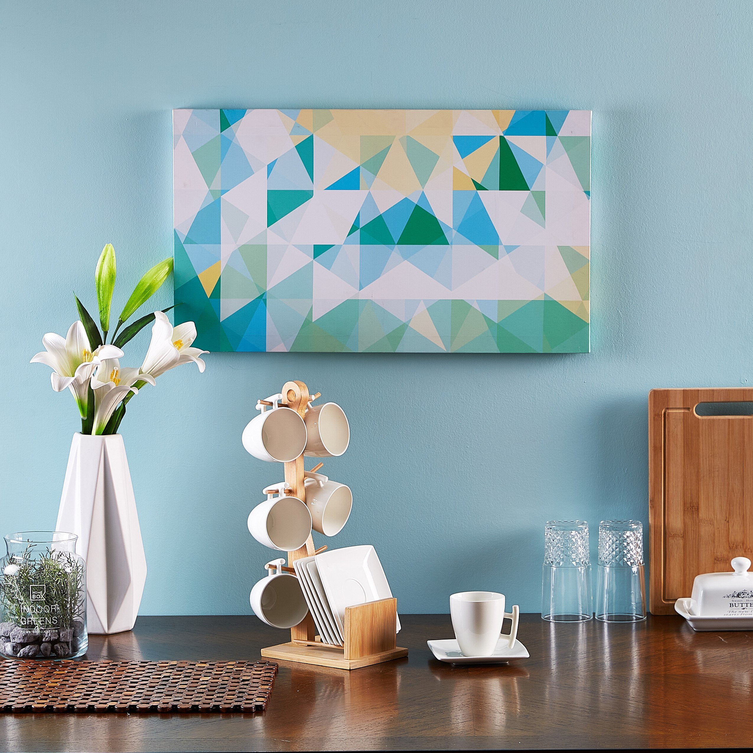 طقم فناجين بصحون مع حامل خشبي من أكوايجن - 12 قطعة-hbxhomeware-hbxkitchen-image-4