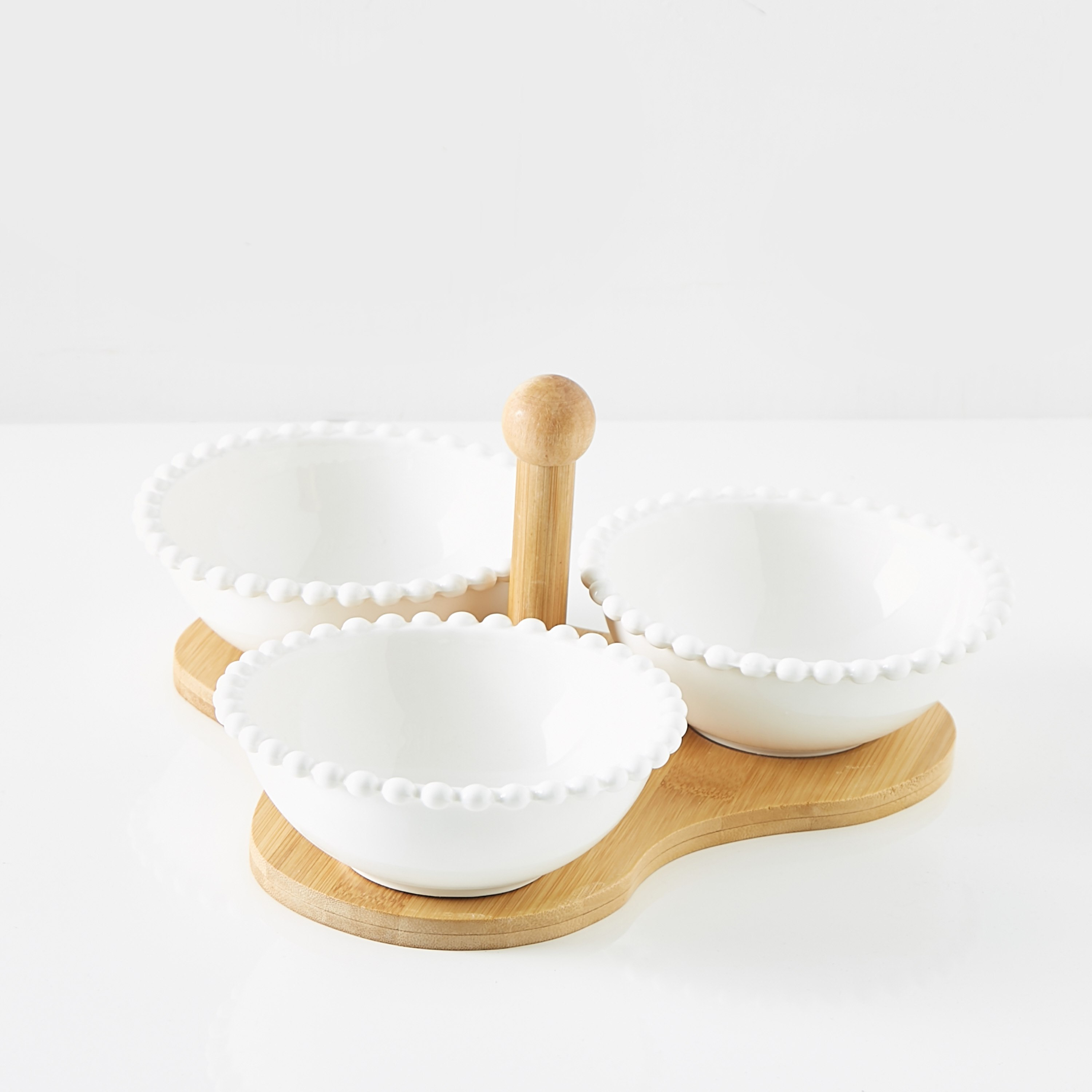 طقم تقديم بطبعات مع حامل خشبي من أوكايجن - 3 قطع-hbxdecorandfurnishings-tabletop-serveware-image-4