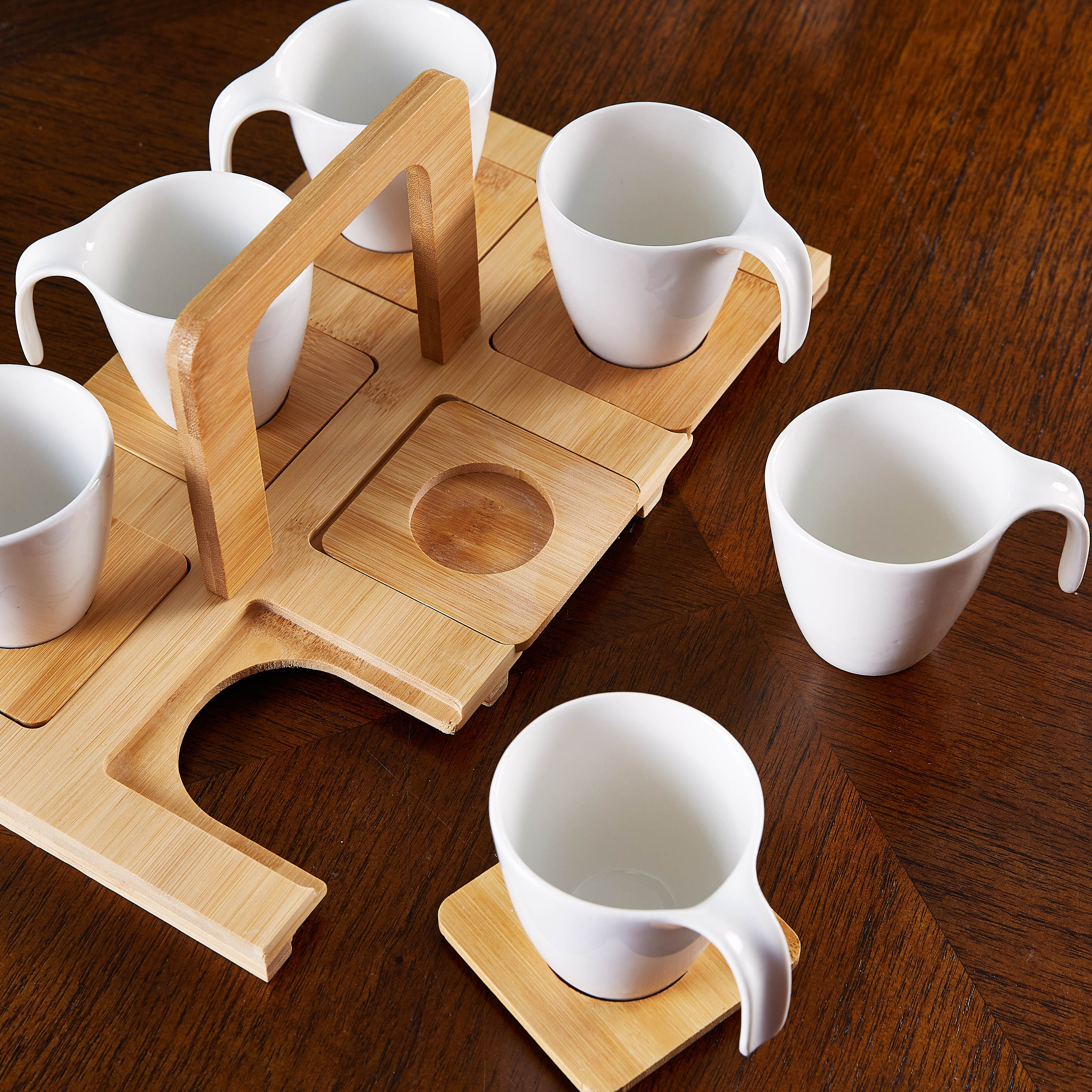 صينية خشبيّة بـ6 مجات وحاملات أكواب من أوكايجن-hbxdecorandfurnishings-tabletop-crockery-image-3