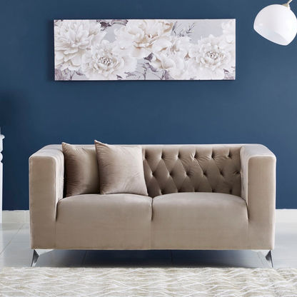 Naples 2-Seater Velvet Sofa with 2 Cushions