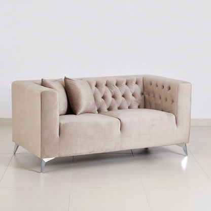 Naples 2-Seater Velvet Sofa with 2 Cushions