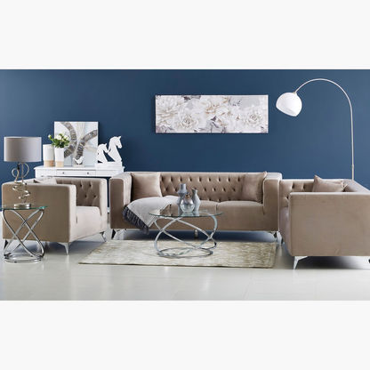 Naples 1-Seater Velvet Sofa with Cushion