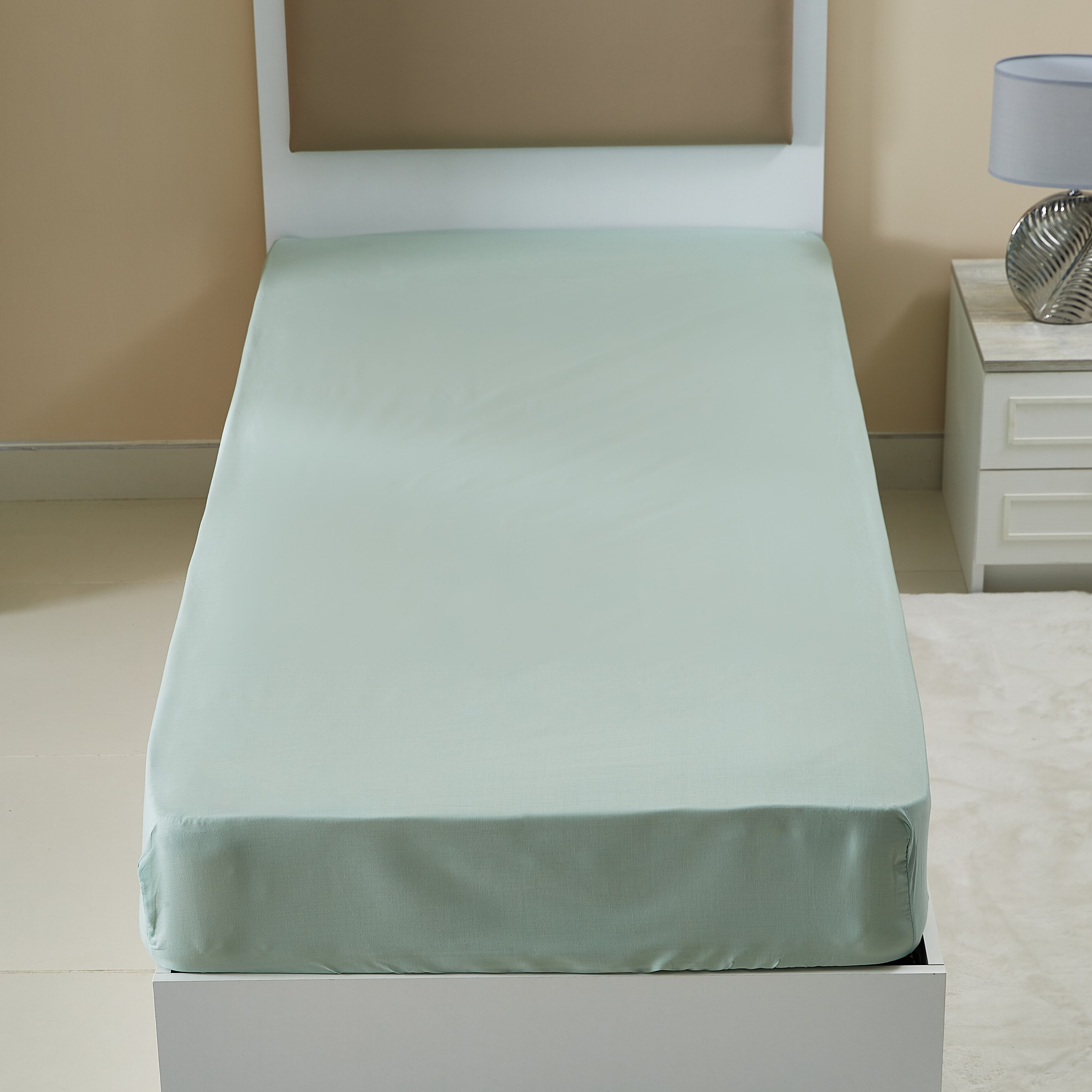 شرشف مطّاطي فردي بولي قطن سادة من بريستول- 90x200 سم-hbxhomeware-hbxbedroom-image-2