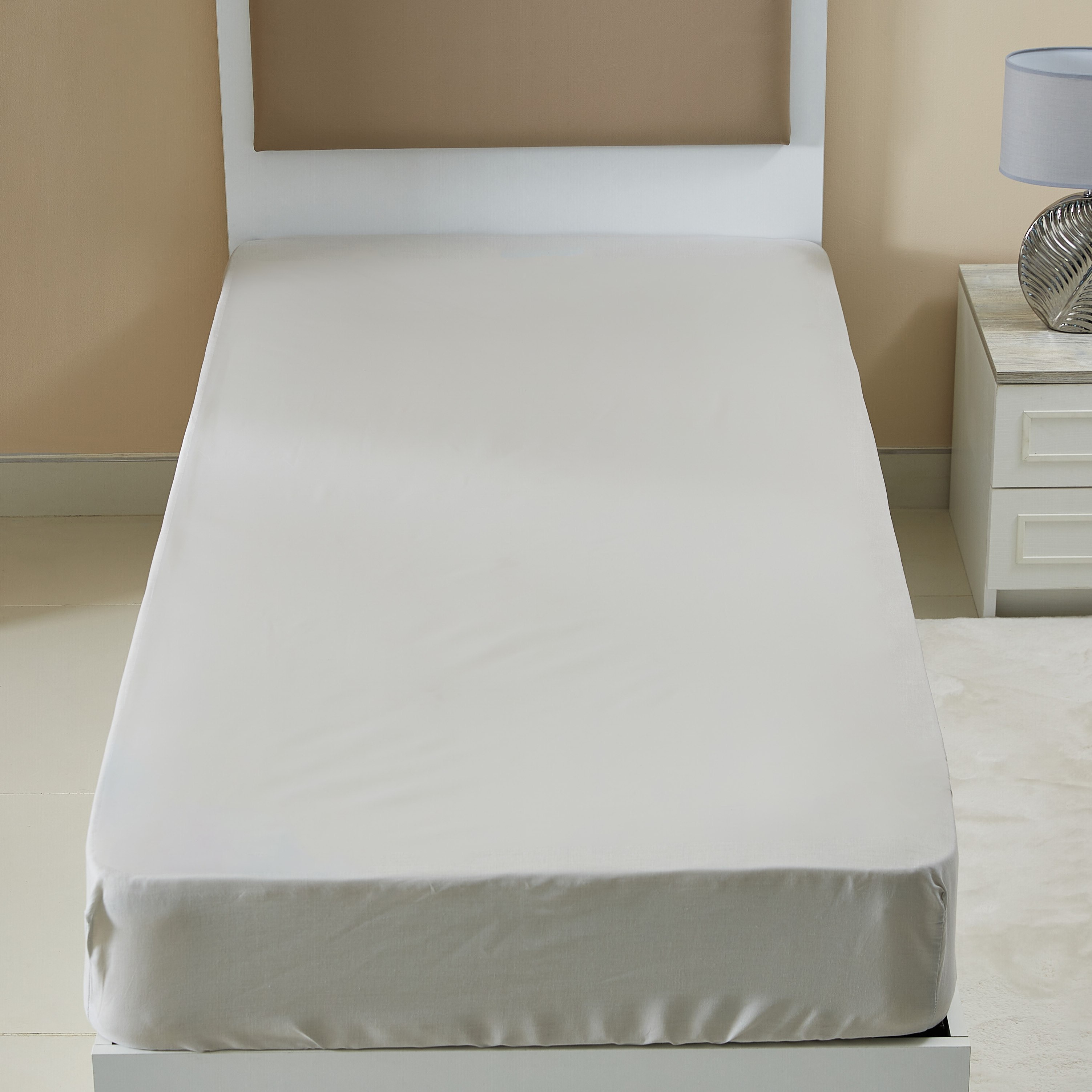 شرشف مطّاطي فردي بولي قطن سادة من بريستول- 90x200 سم-hbxhomeware-hbxbedroom-image-2