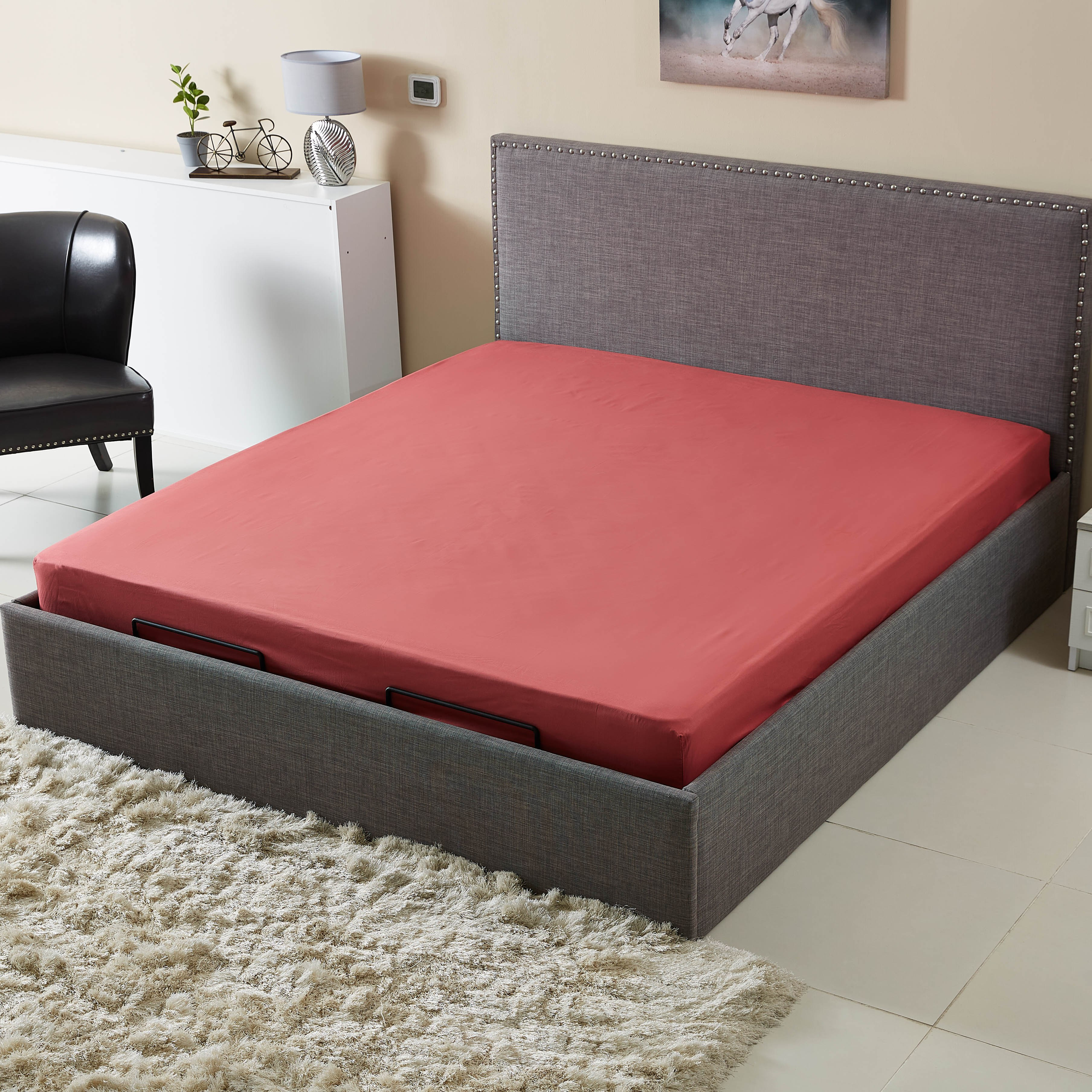 شرشف مطّاطي كينج بولي قطن بطبعات من بريستول - 180x200 سم-hbxhomeware-hbxbedroom-image-1