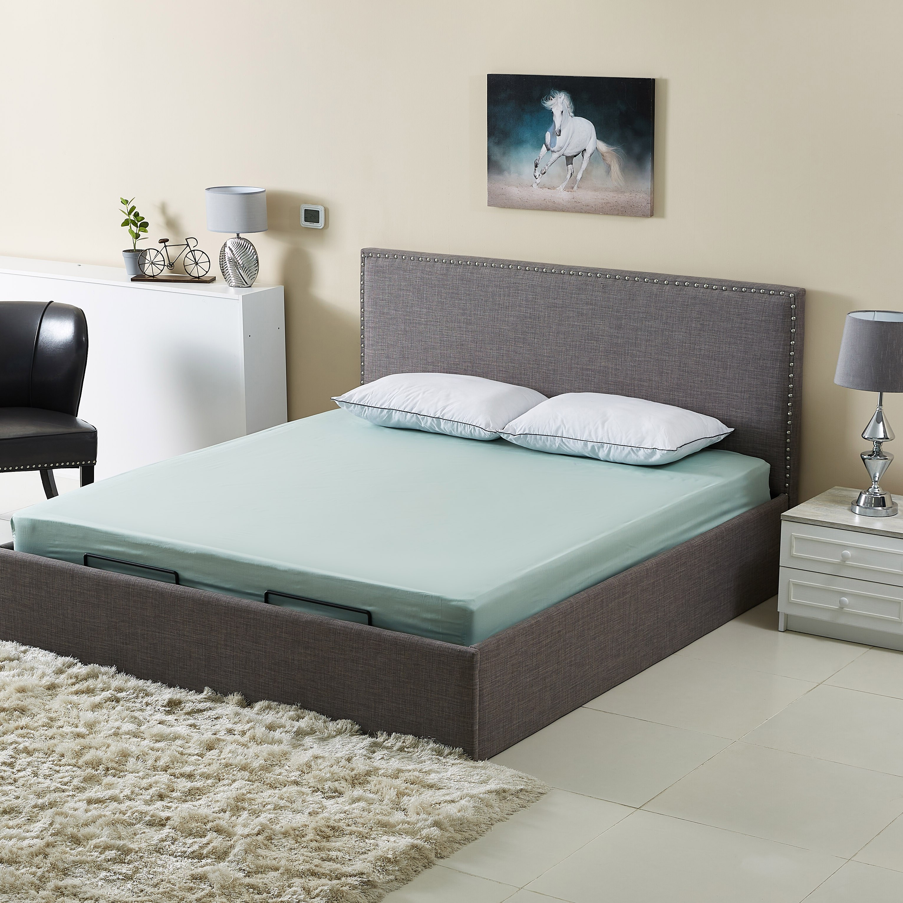 شرشف مطّاطي مقاس كينج بولي قطن سادة من بريستول - 180x200 سم-hbxhomeware-hbxbedroom-image-5