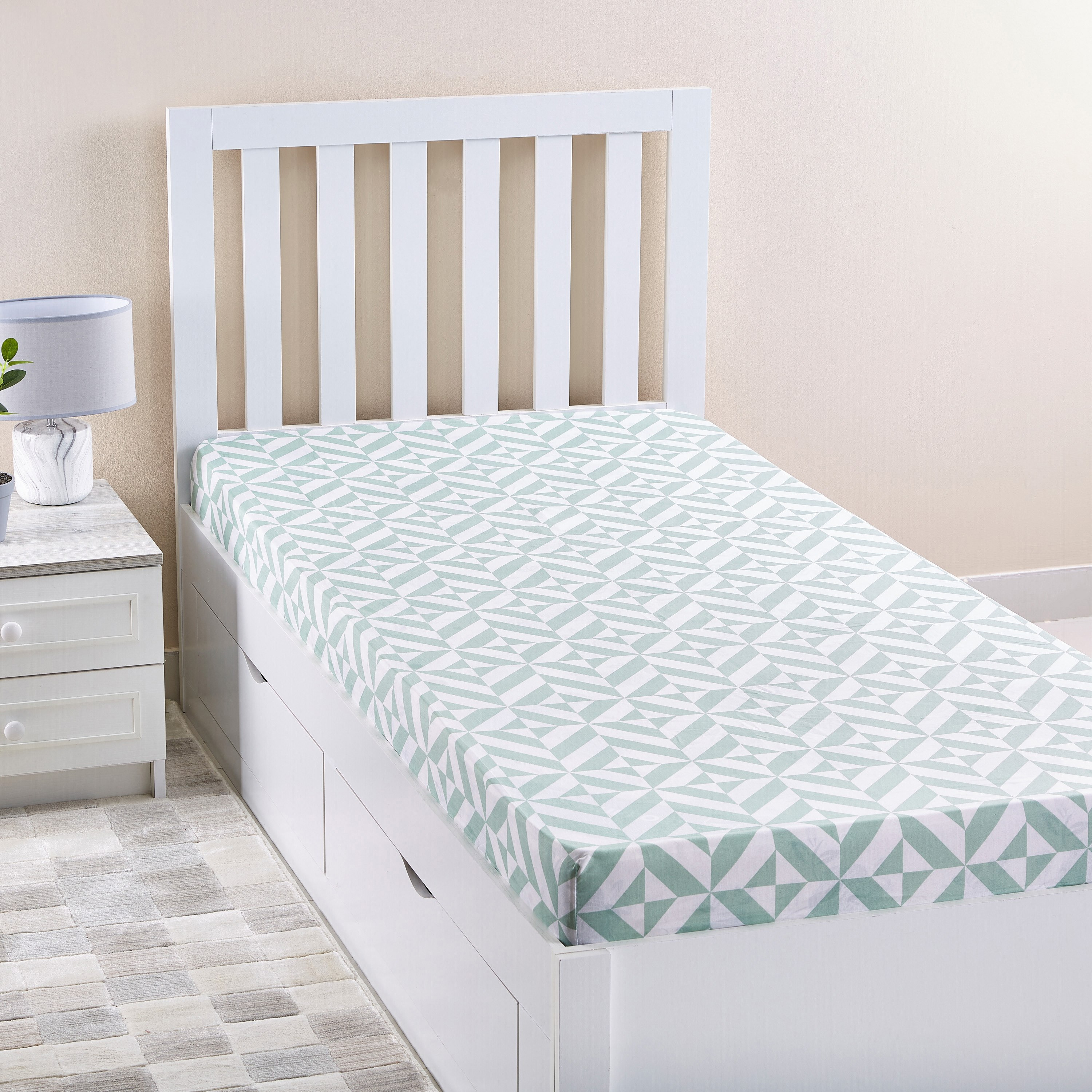 شرشف مطّاطي فردي بولي قطن من أتلانتا جيد- 90x200 سم-hbxhomeware-hbxbedroom-image-1