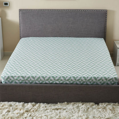 Atlanta Jade Printed Polycotton King Size Fitted Sheet - 180x200 cms