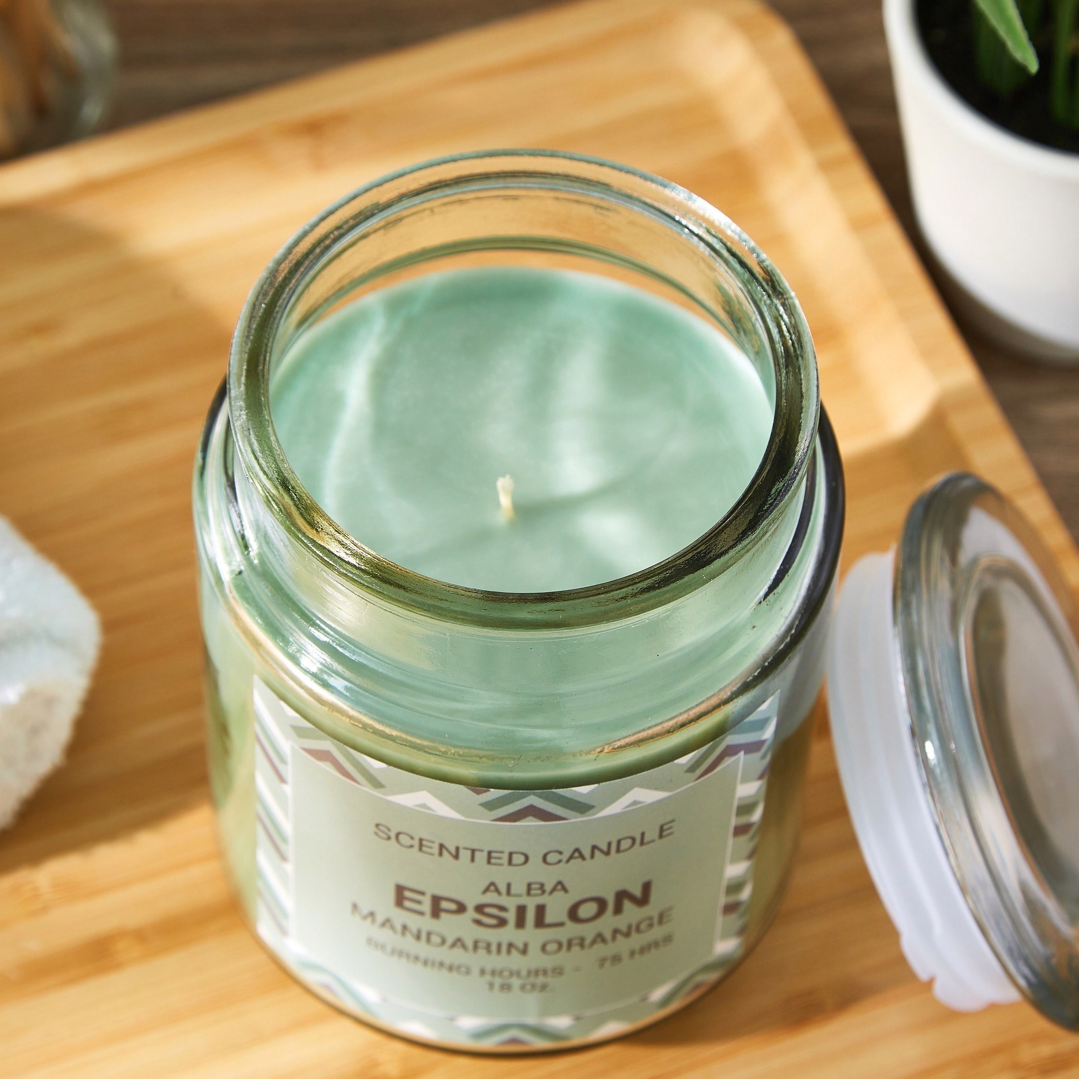 Alba Epsilon Mandarin Orange Scented Jar Candle with Lid - 510 gms-hbxlivingroom-decorandaccessories-candles-image-2