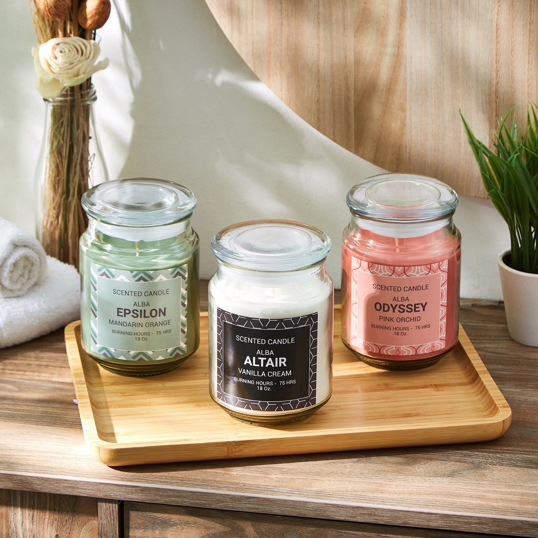 Alba Epsilon Mandarin Orange Scented Jar Candle with Lid - 510 gms-hbxlivingroom-decorandaccessories-candles-image-3