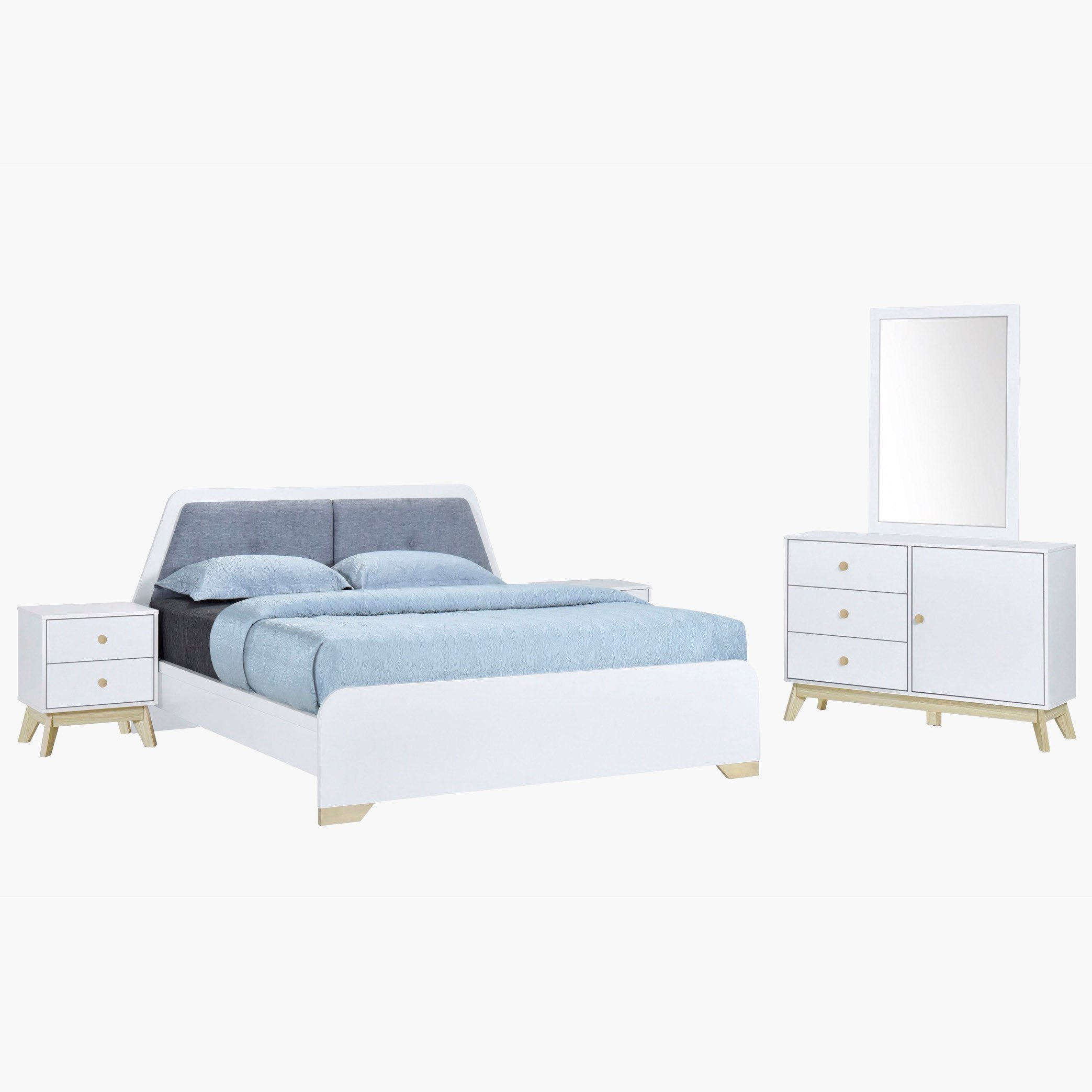طقم غرفة نوم كينج 5 قطع من السويد - 180X200 سم-hbxbedroom-bedsandbedsets-bedroomsets-king-image-2