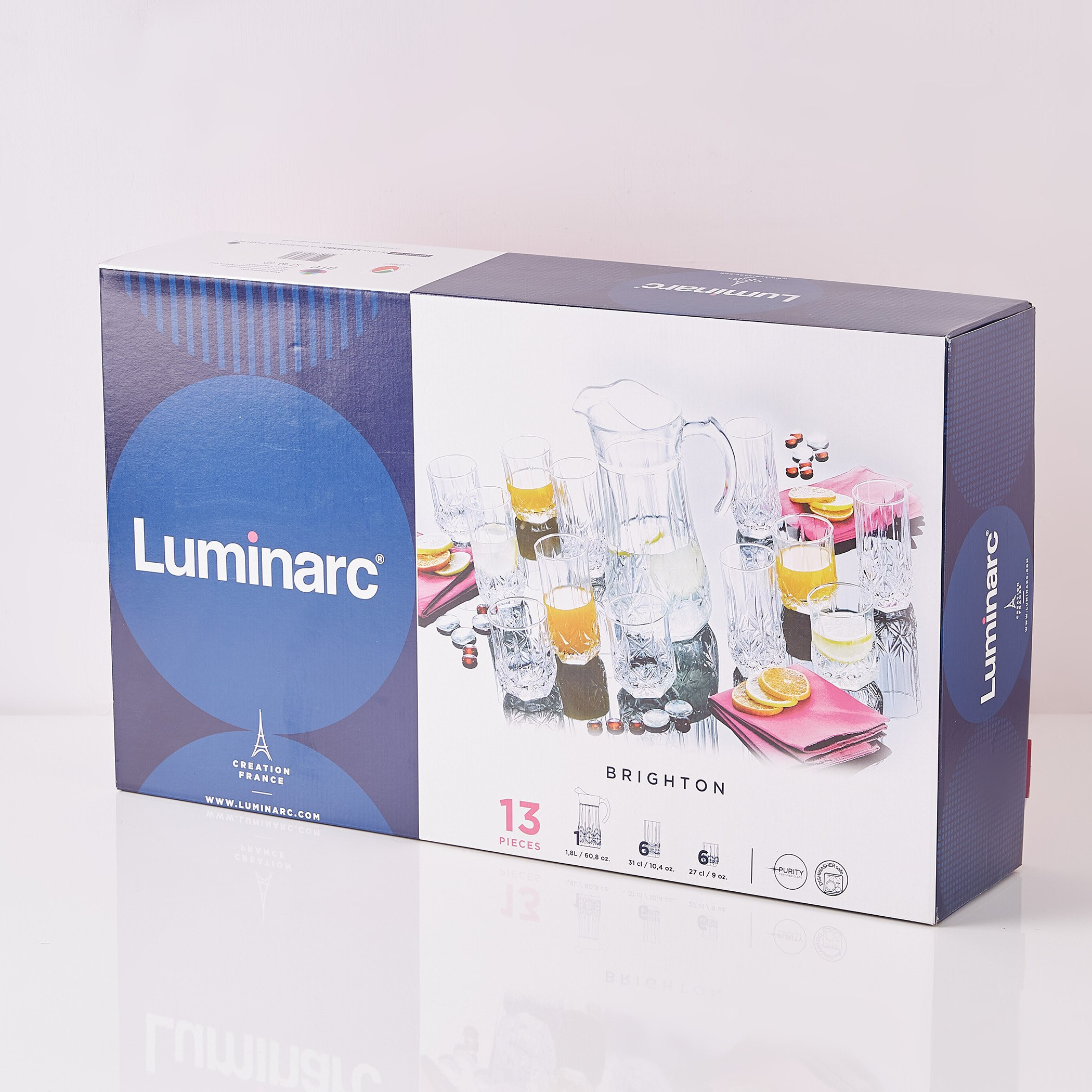 طقم أكواب مشروبات زجاج 13 قطعة برايتون من لومينارك-hbxhomeware-hbxkitchen-image-5