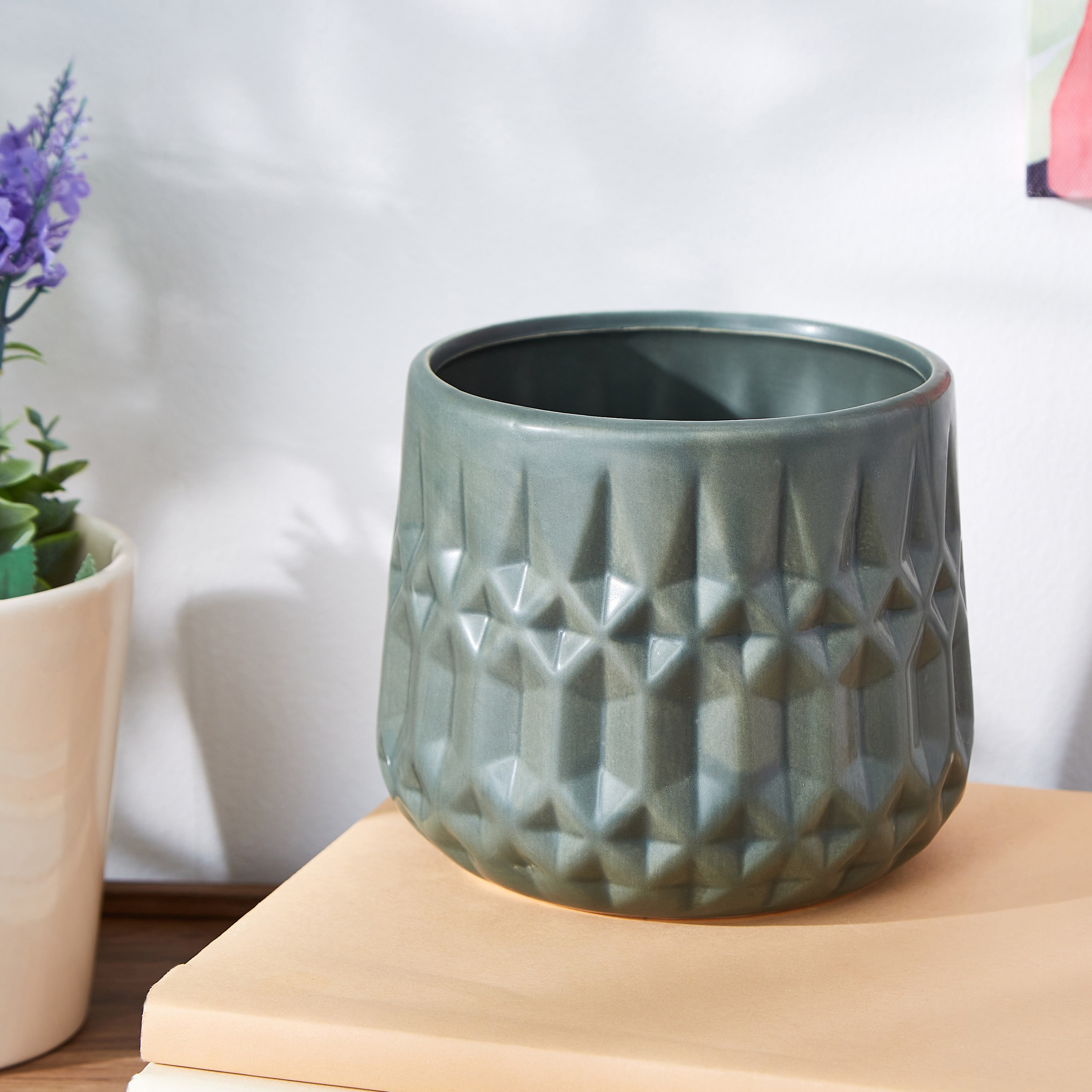 Ciara Diamond Textured Ceramic Planter-PROMO_HB_AE_B1G1_250925-image-1