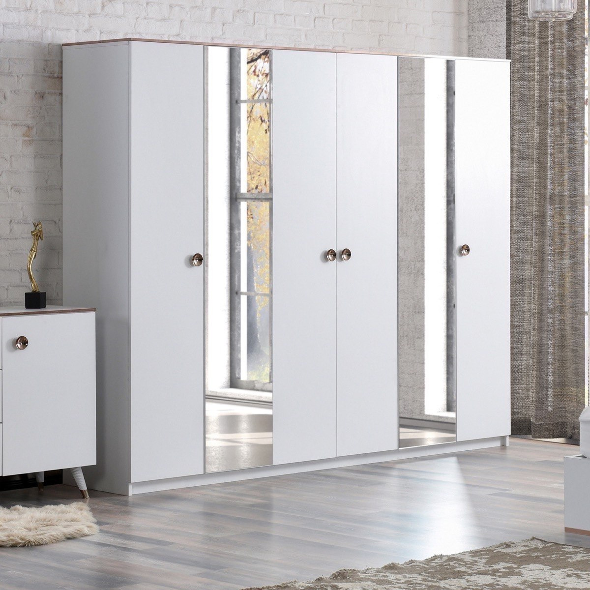 خزانة ملابس 6 أبواب بمرآتين من روشيل-hbxfurniture-wardrobes-image-1
