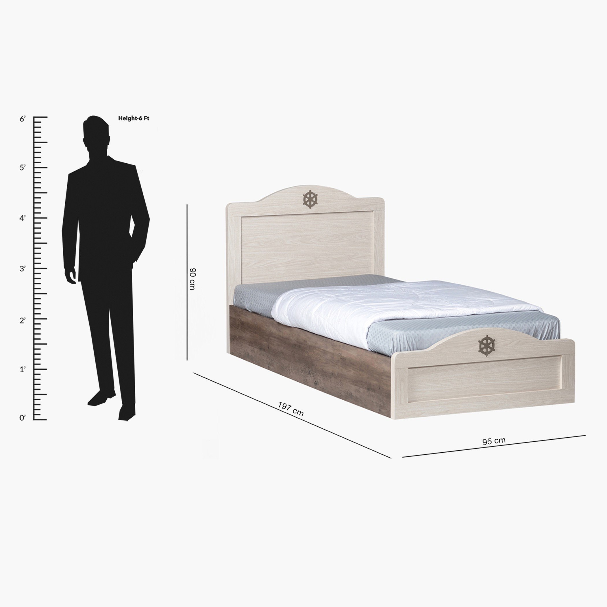 Sailor Single Bed - 90x190 cm-hbxfurniture-bedsandbedsets-beds-single-image-7