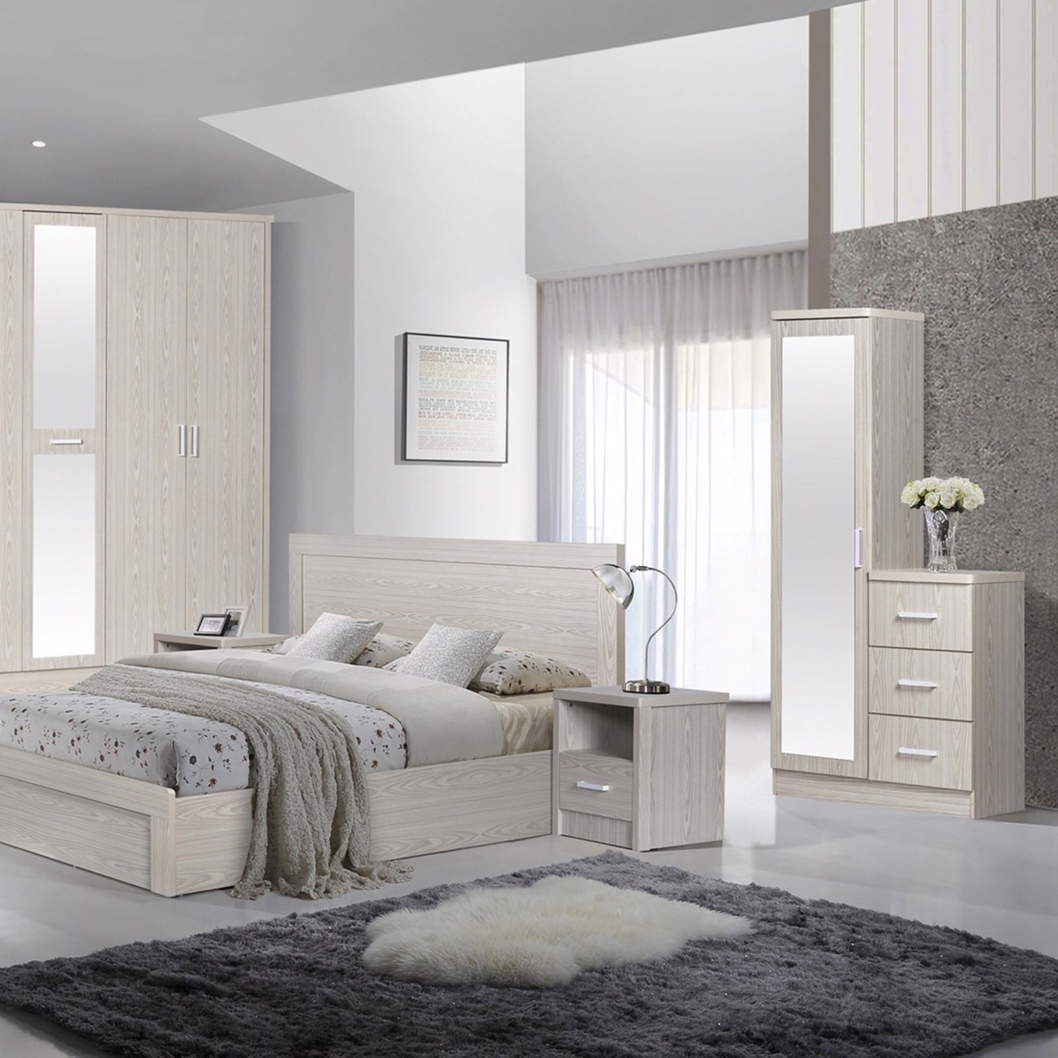 طقم غرفة نوم كينج 4 قطع من فانكوفر - 180x200 سم-hbxbedroom-bedsandbedsets-bedroomsets-king-image-2