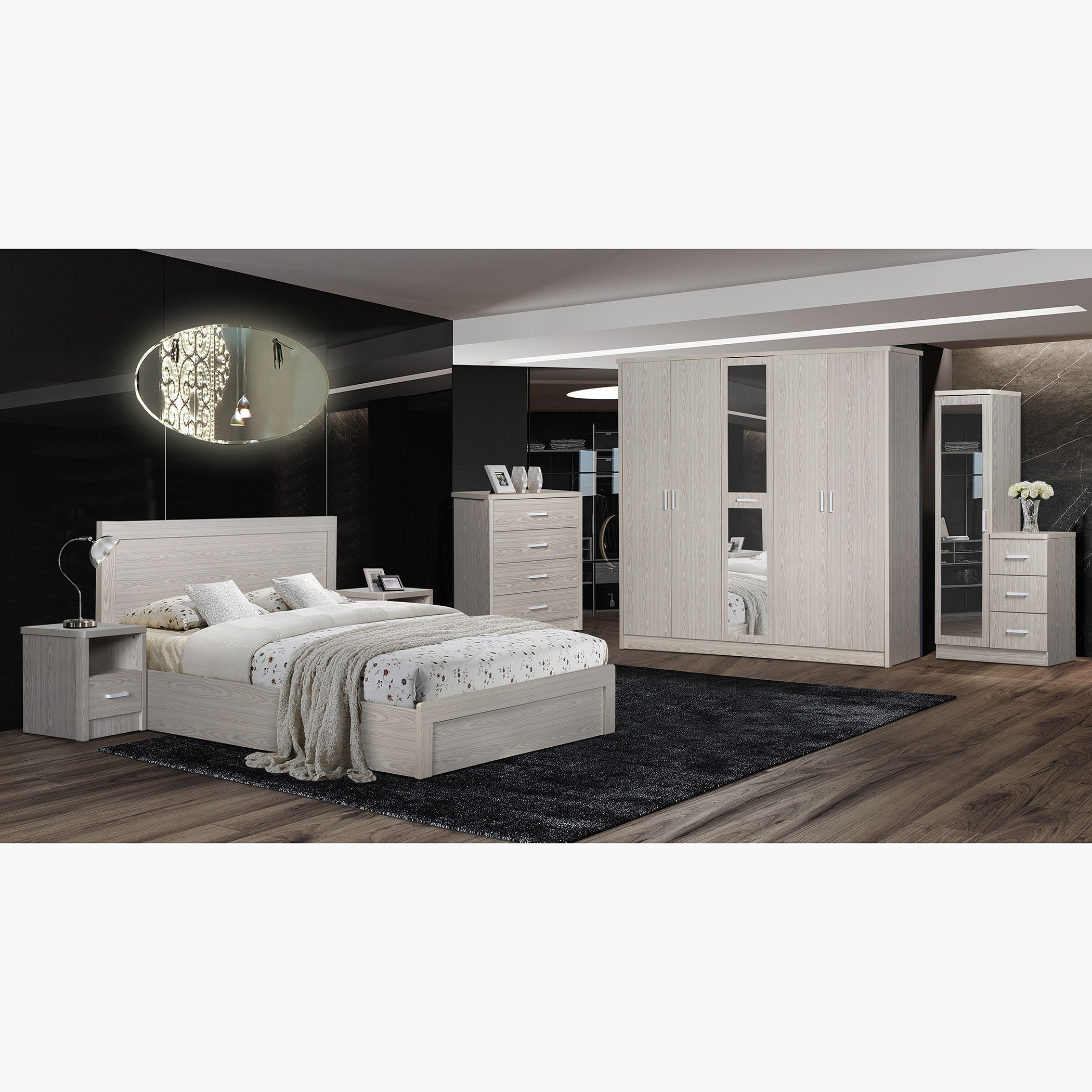 طقم غرفة نوم كينج 4 قطع من فانكوفر - 180x200 سم-hbxbedroom-bedsandbedsets-bedroomsets-king-image-19