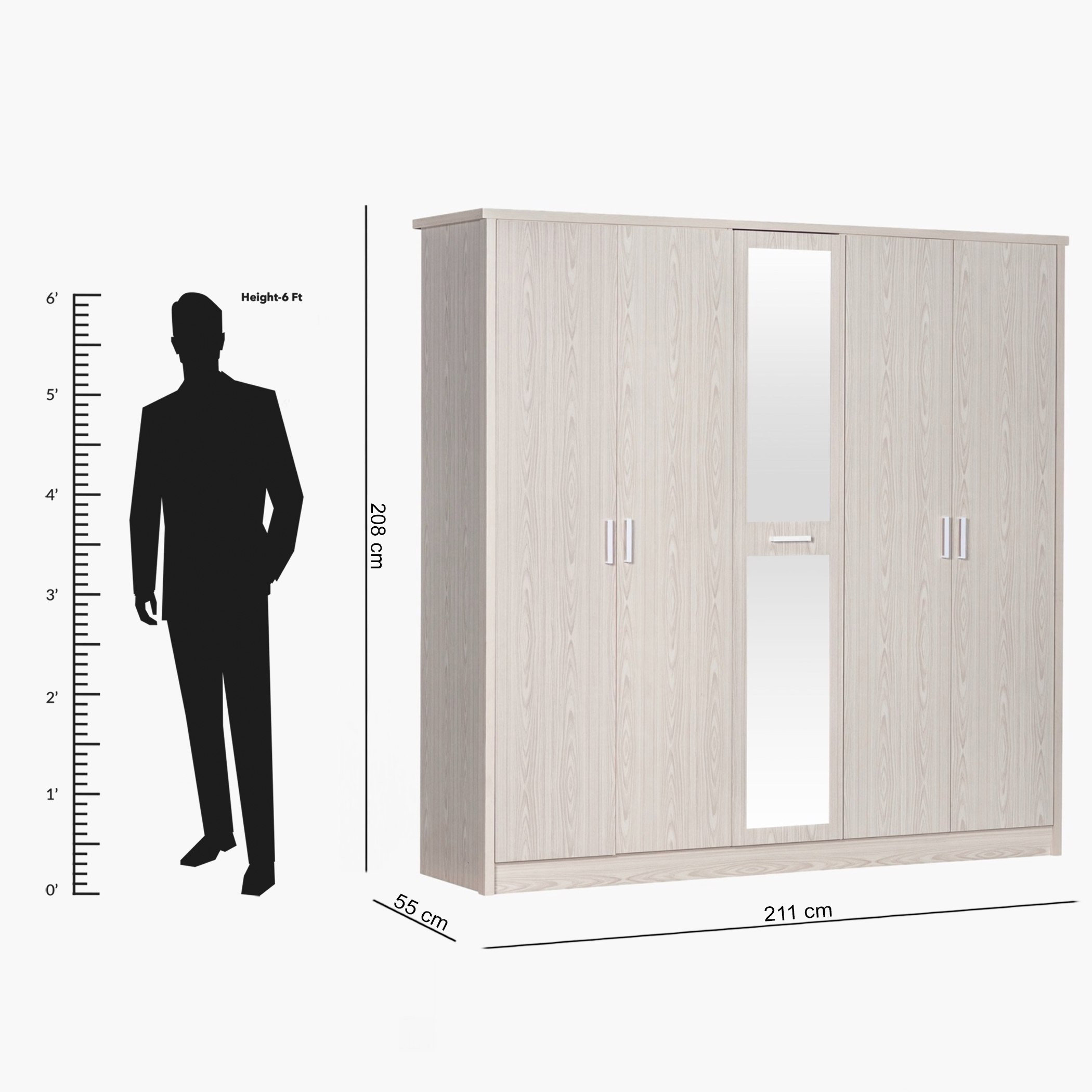 خزانة ملابس 5 أبواب بمرآة من فانكوفر-hbxfurniture-wardrobes-image-8