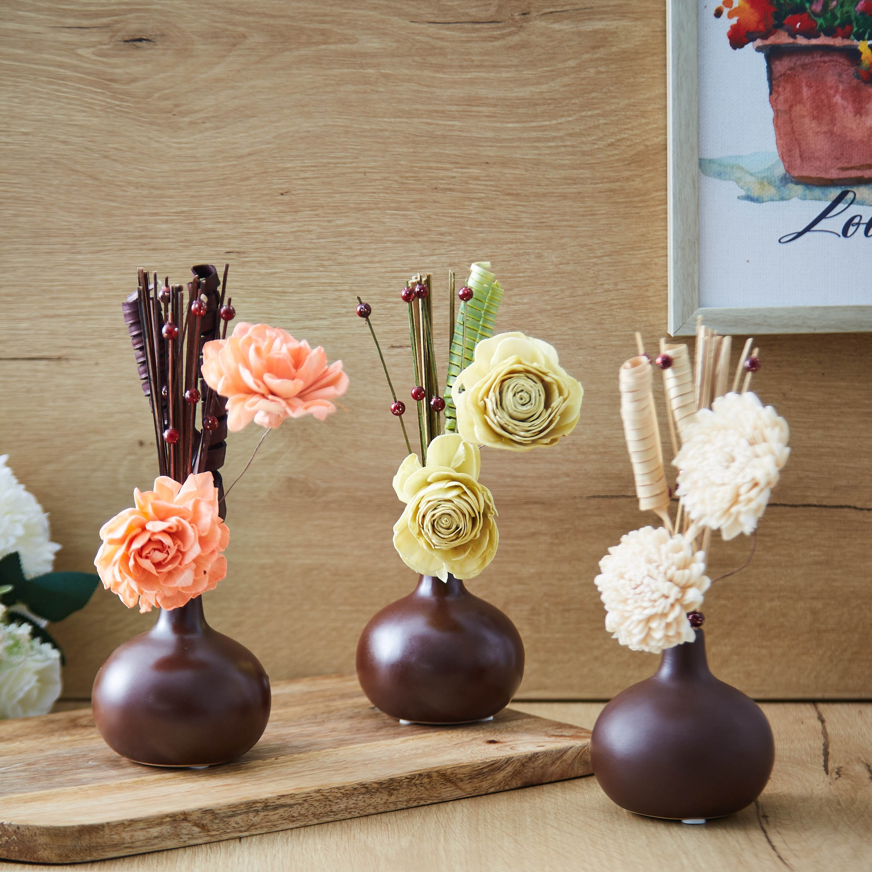 صحبة زهور في مزهرية سيراميك من برين - 23 سم-hbxdecorandfurnishings-homeaccessories-artificialflowersandplants-image-3