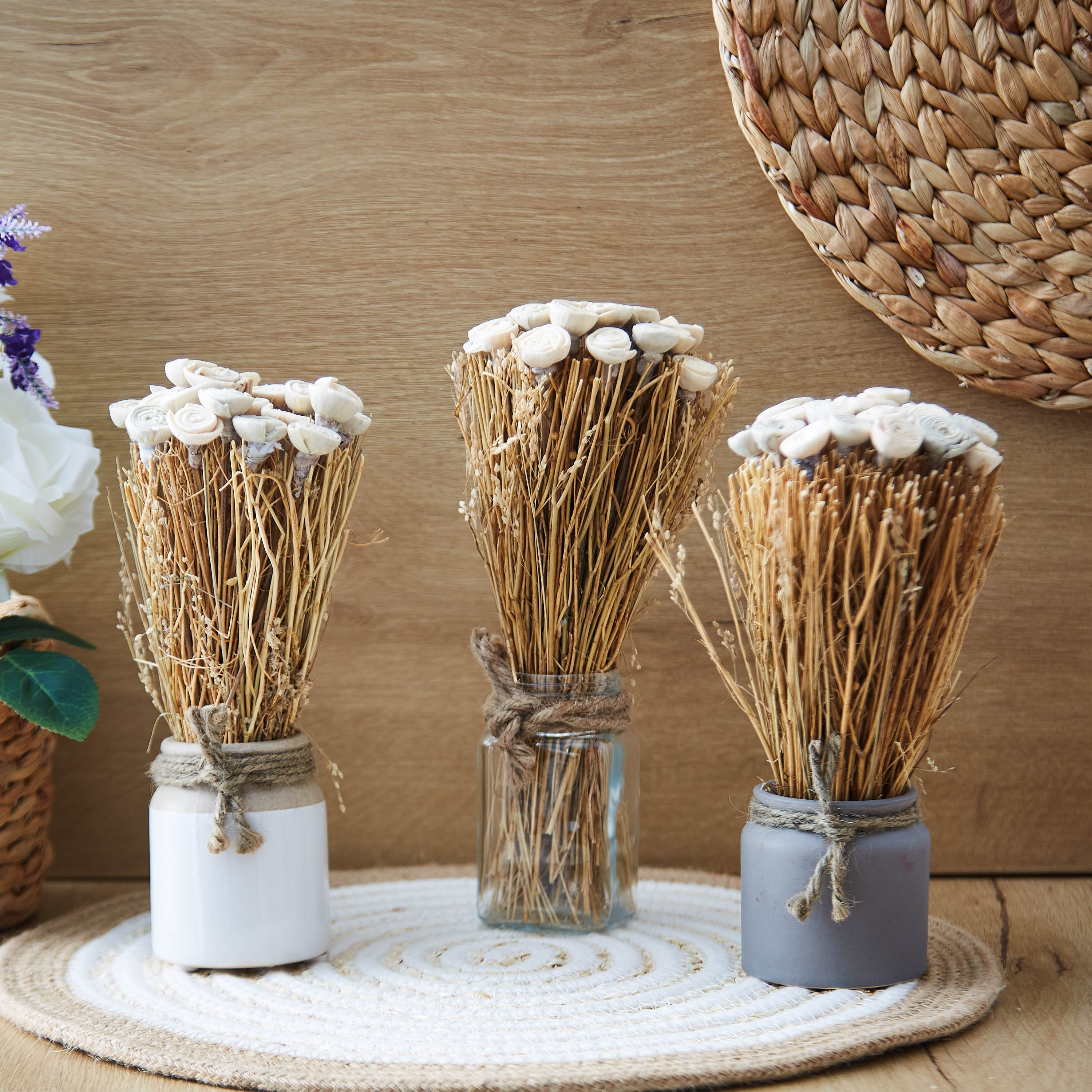 زهور مجففة مُرتبة في إصيص سيراميكي من إتنا - 20 سم-hbxdecorandfurnishings-homeaccessories-artificialflowersandplants-image-4