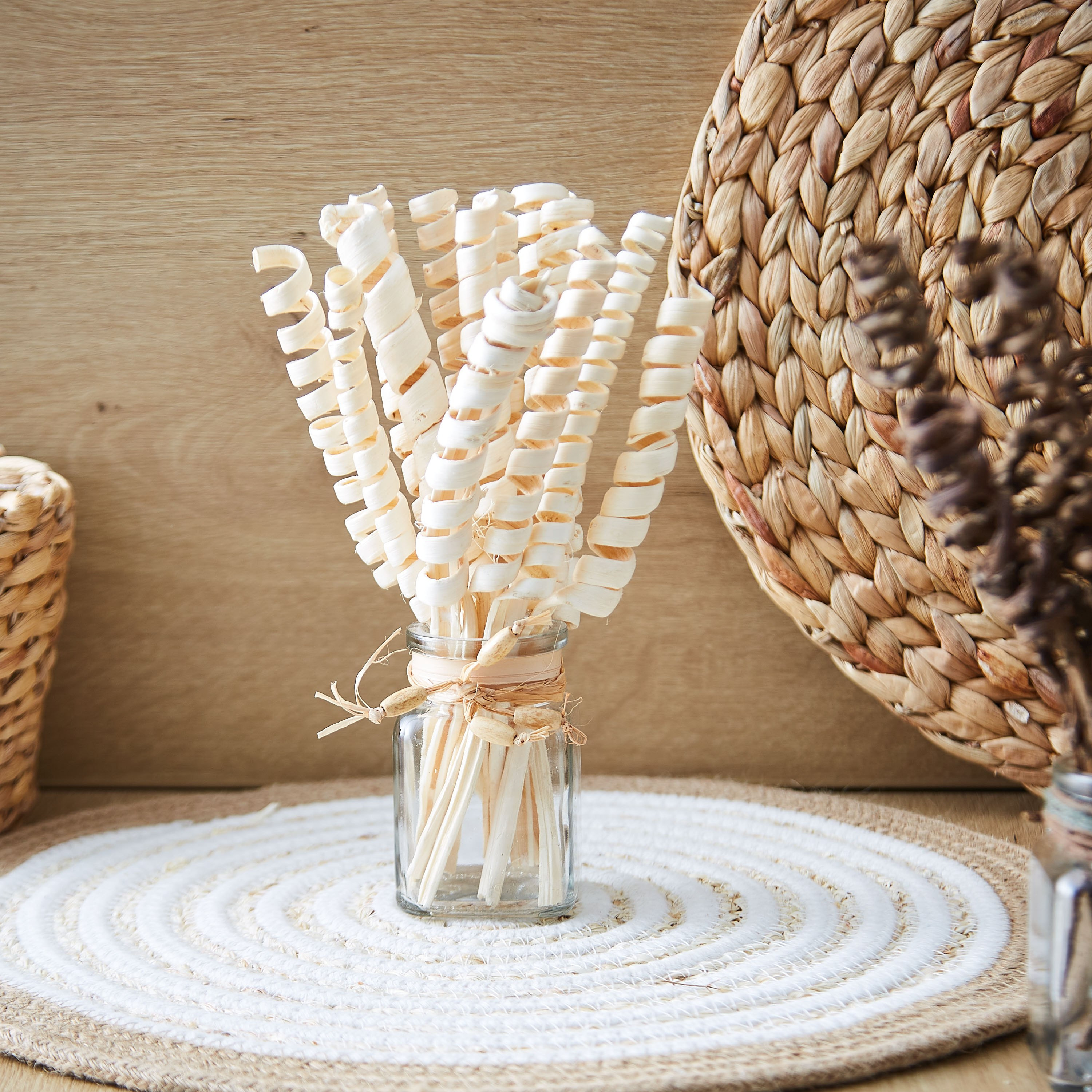 Etna Dried Harvest Arrangement in Glass Pot - 22 cm-hbxdecorandfurnishings-homeaccessories-artificialflowersandplants-image-1