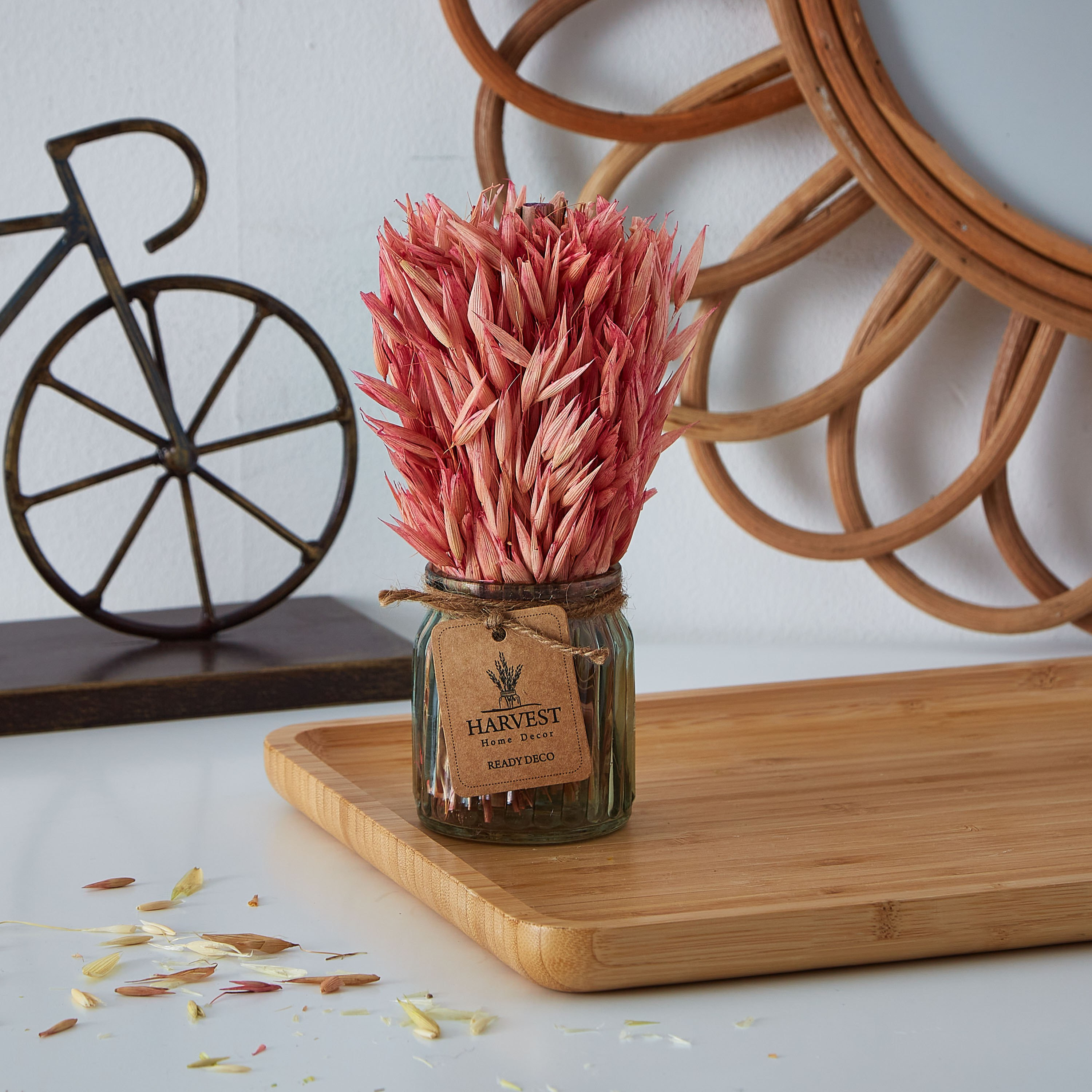 تشكيلة عشب توليب مجفّفة في إصيص زجاجي من إتنا - 18 سم-hbxdecorandfurnishings-homeaccessories-artificialflowersandplants-image-1