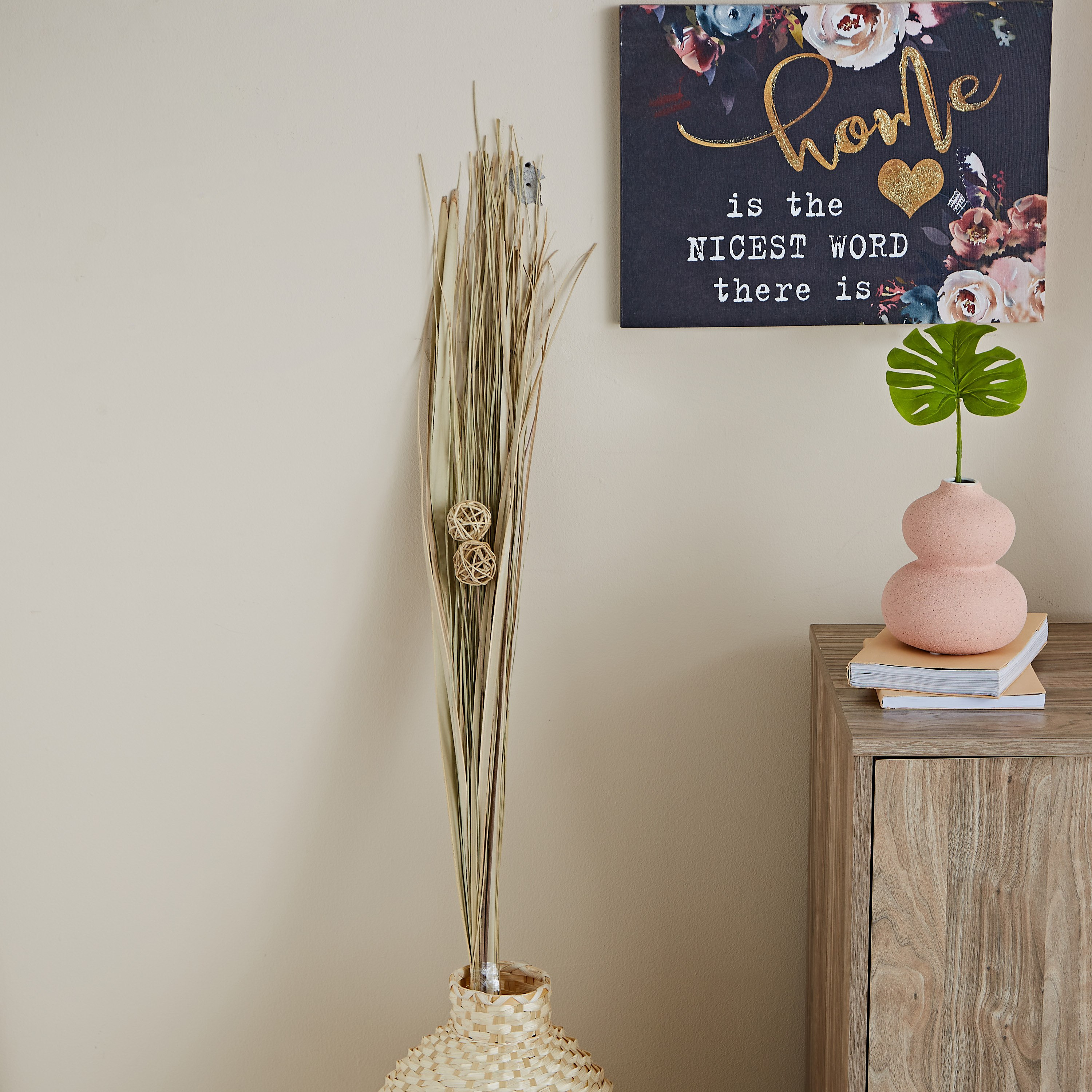 أعواد زينة رفيعة بالكرات والعشب من إتنا - 100 سم-hbxdecorandfurnishings-homeaccessories-artificialflowersandplants-image-1