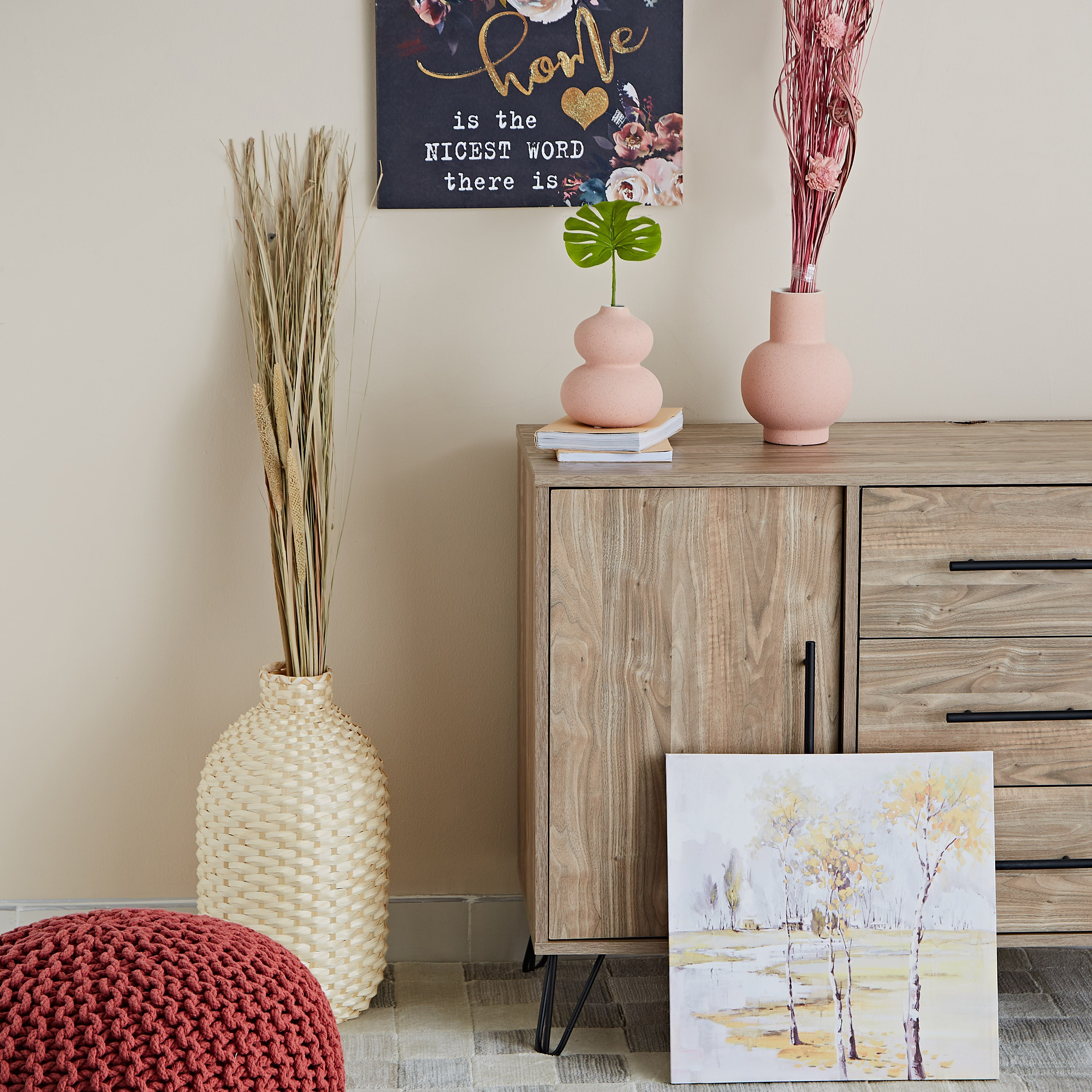 عصا زينة رفيعة بالنخيل والعشب من إتنا - 100 سم-hbxdecorandfurnishings-homeaccessories-artificialflowersandplants-image-4