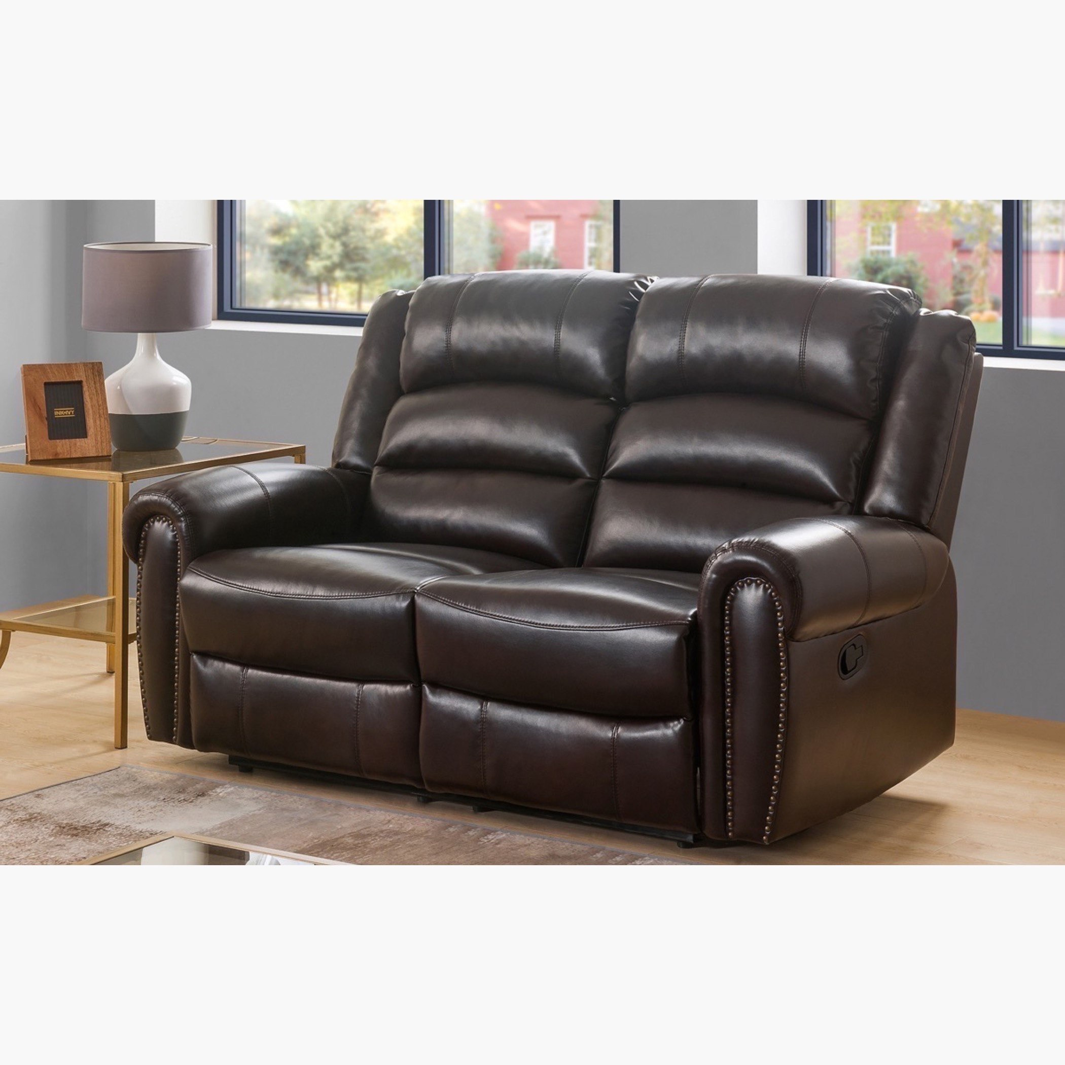 Faux leather deals reclining sofa