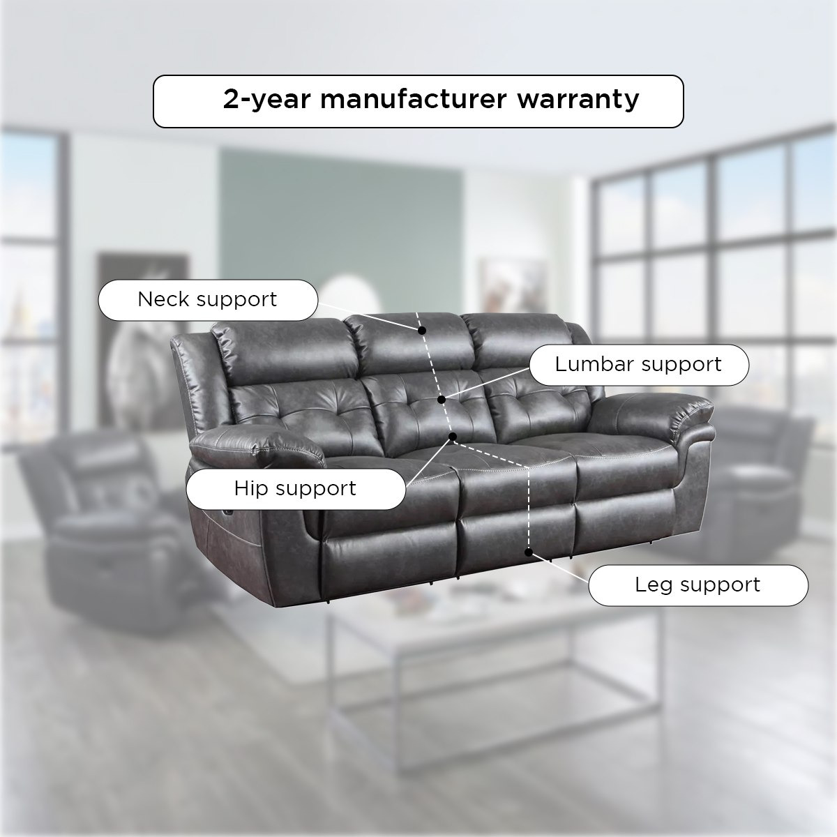 Bradley 3-Seater Leather-Look Fabric Recliner Sofa-hbxlivingroom-sofasandarmchairs-sofas-image-8