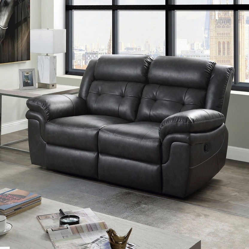 Bradley 2-Seater Leather-Look Fabric Recliner Sofa-Recliner Sofas-image-0
