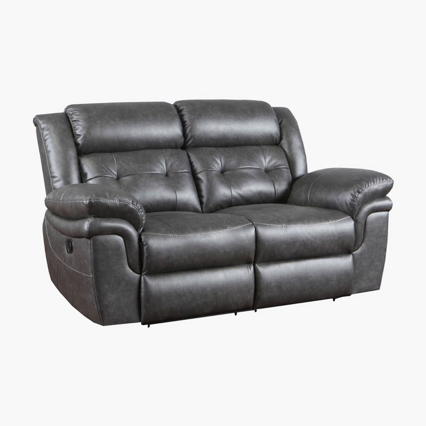 Bradley 2-Seater Leather-Look Fabric Recliner Sofa-Recliner Sofas-image-2