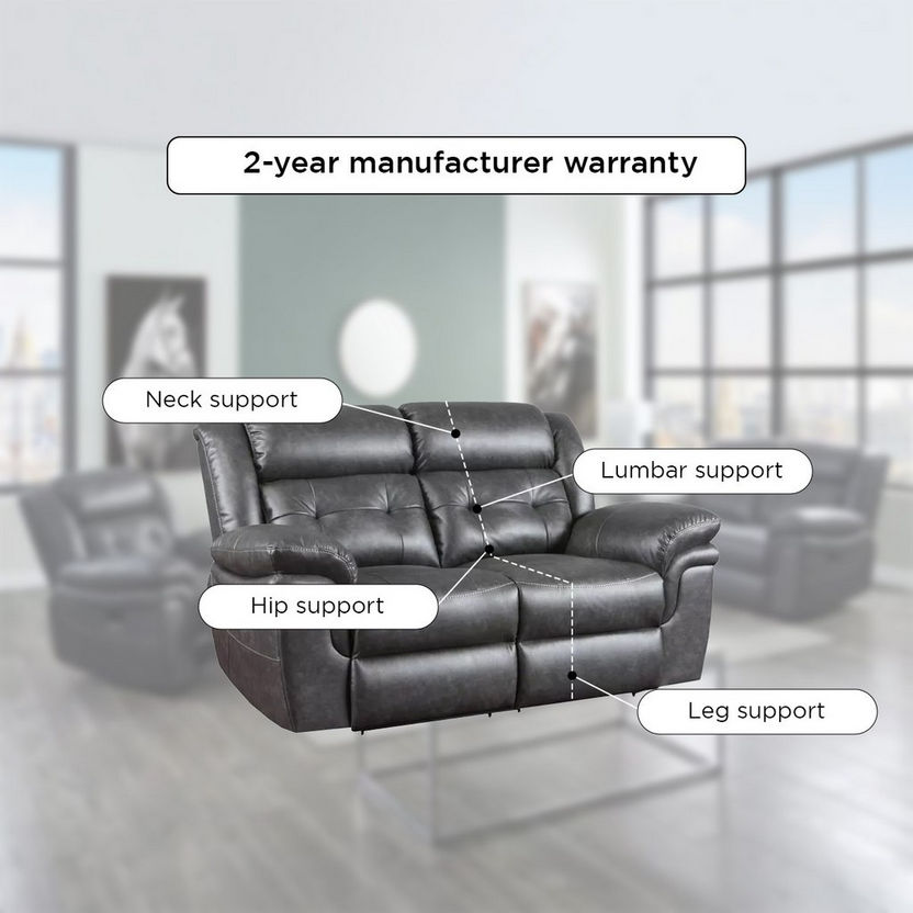 Bradley 2-Seater Leather-Look Fabric Recliner Sofa-Recliner Sofas-image-8