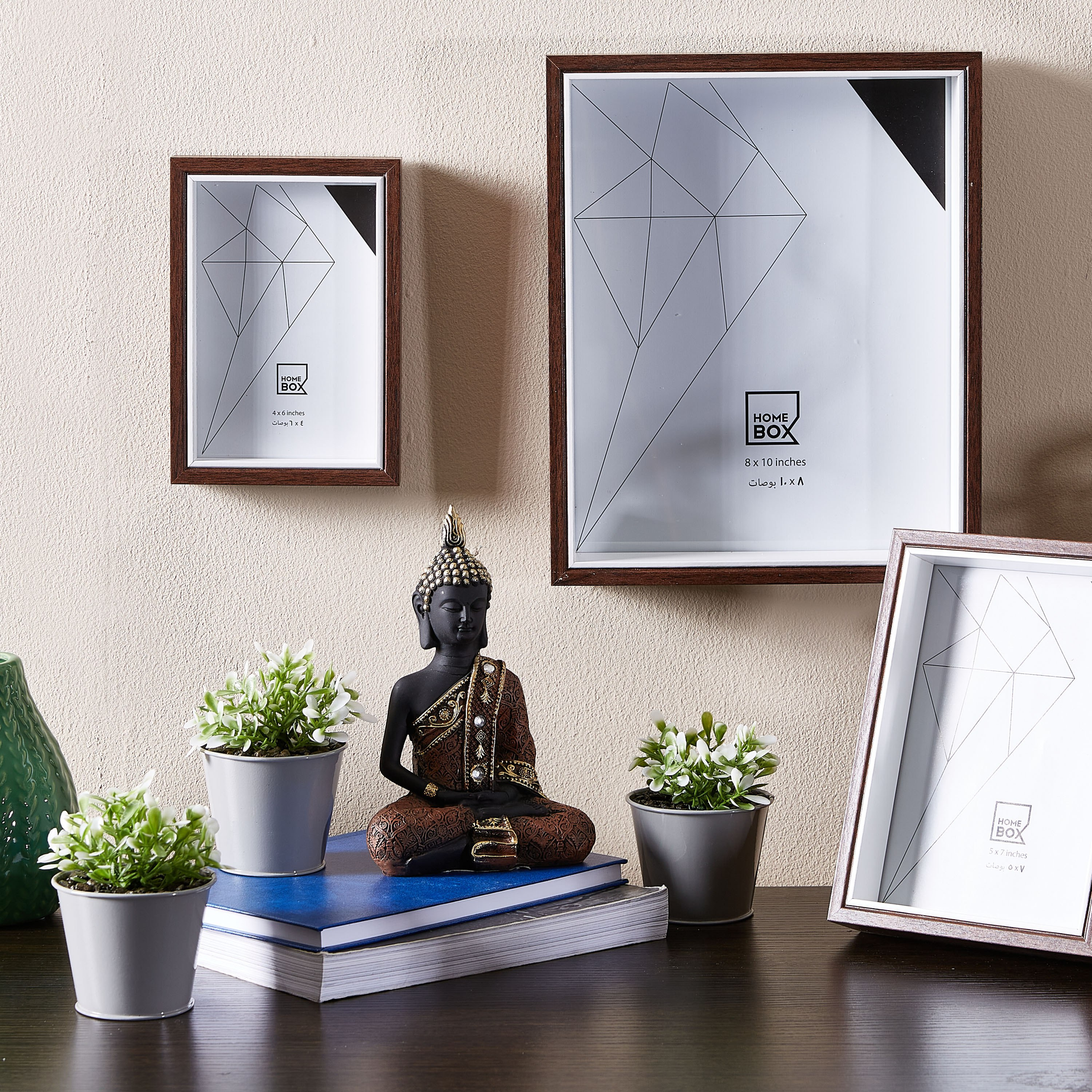 جرّة معدنيّة بنبتة بوش من ليفيا - طقم من 3 قطع-hbxdecorandfurnishings-homeaccessories-artificialflowersandplants-image-4