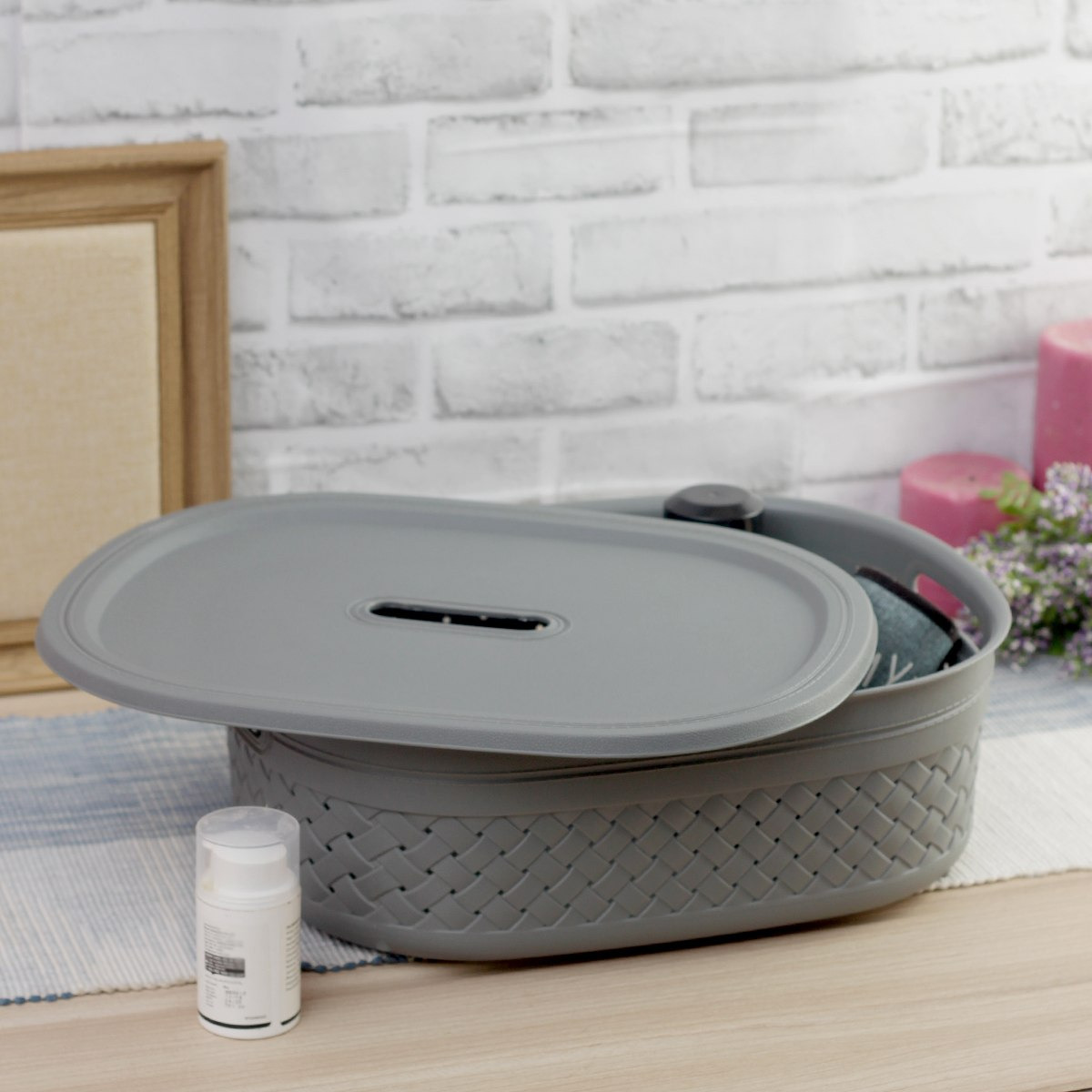 Tidy Laundry Hamper with Lid-hbxbathroom-bathroomstorage-laundryhampers-image-1