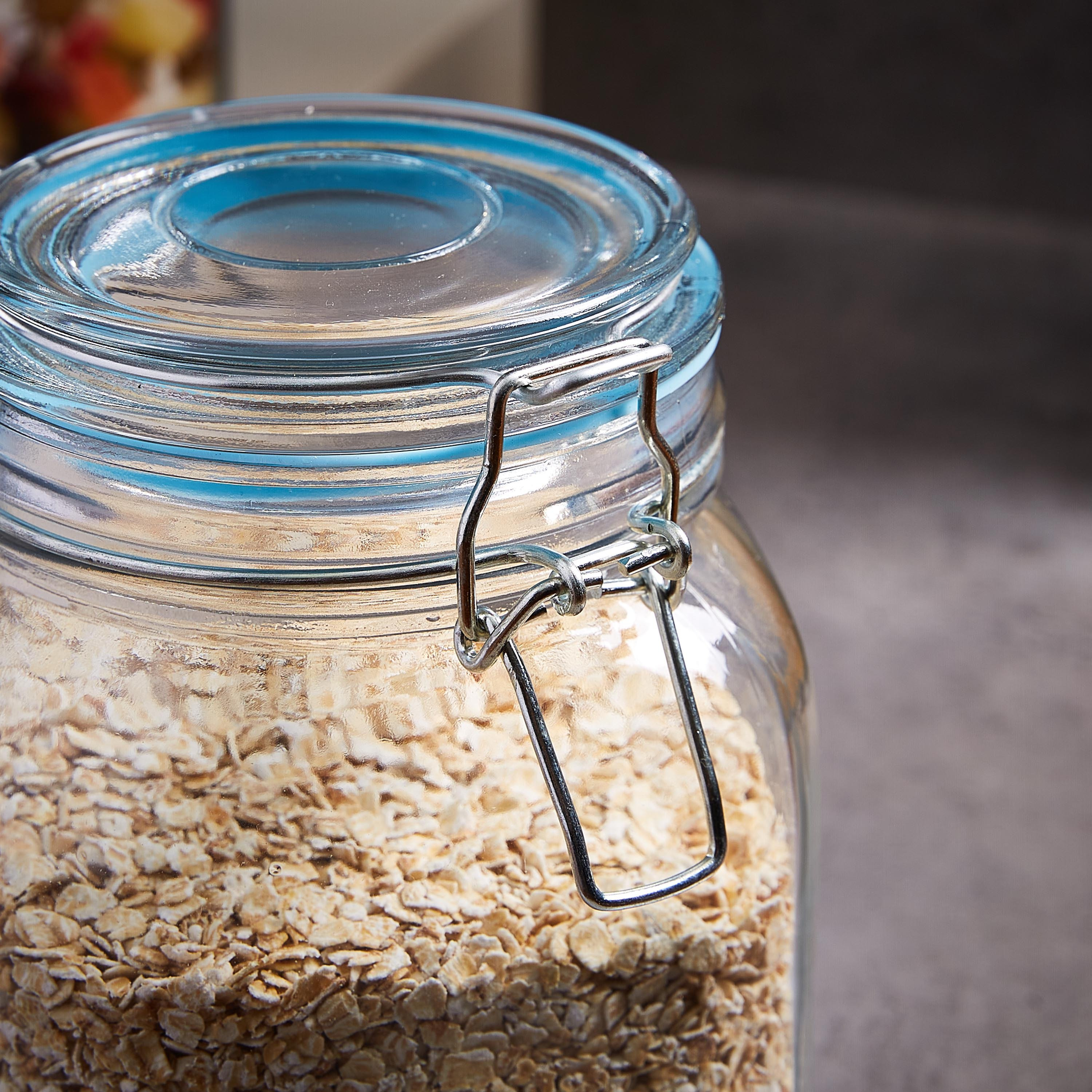 حاوية زجاجيّة مربّعة بمشبك إغلاق - 1 لتر-hbxhomeware-hbxkitchen-image-2