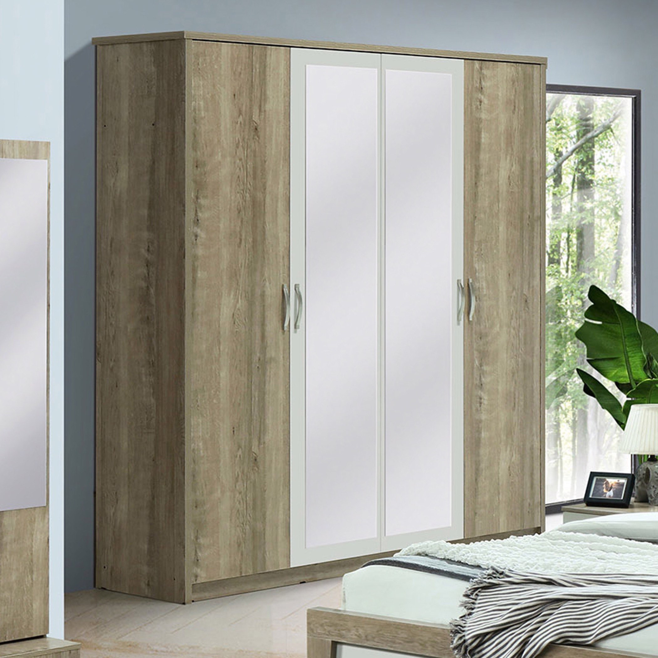 خزانة ملابس 4 أبواب مع 2 مرآة - ميلودي من موڤو -hbxfurniture-wardrobes-image-1