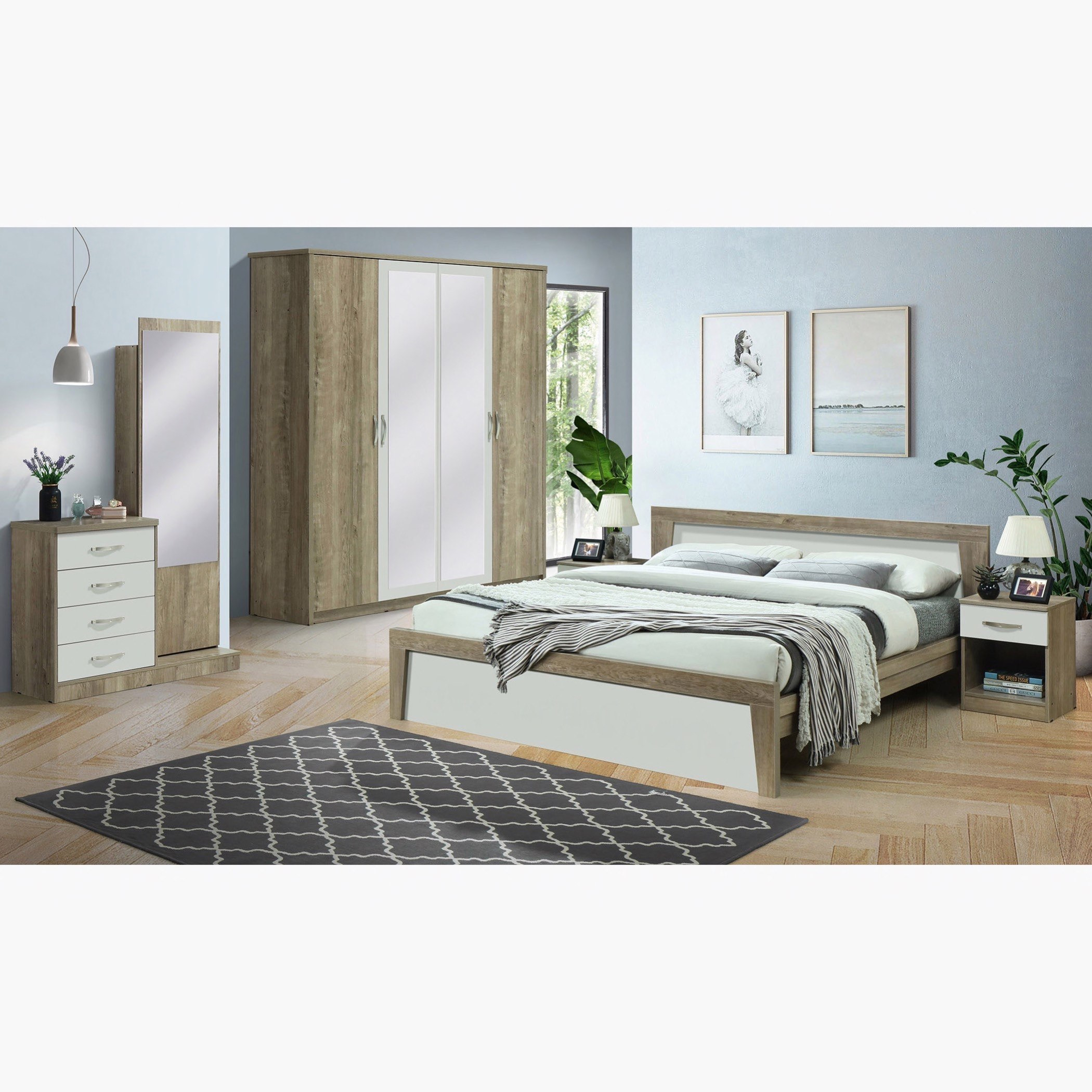 خزانة ملابس 4 أبواب مع 2 مرآة - ميلودي من موڤو -hbxfurniture-wardrobes-image-7